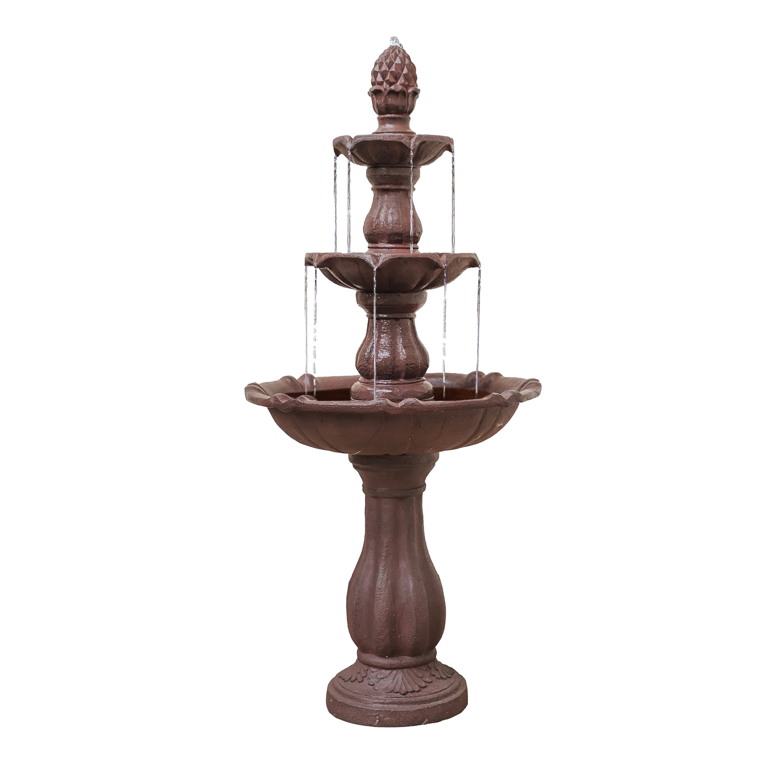XBrand FT973615 51-in H Resin Tiered Outdoor Fountain Pump Included