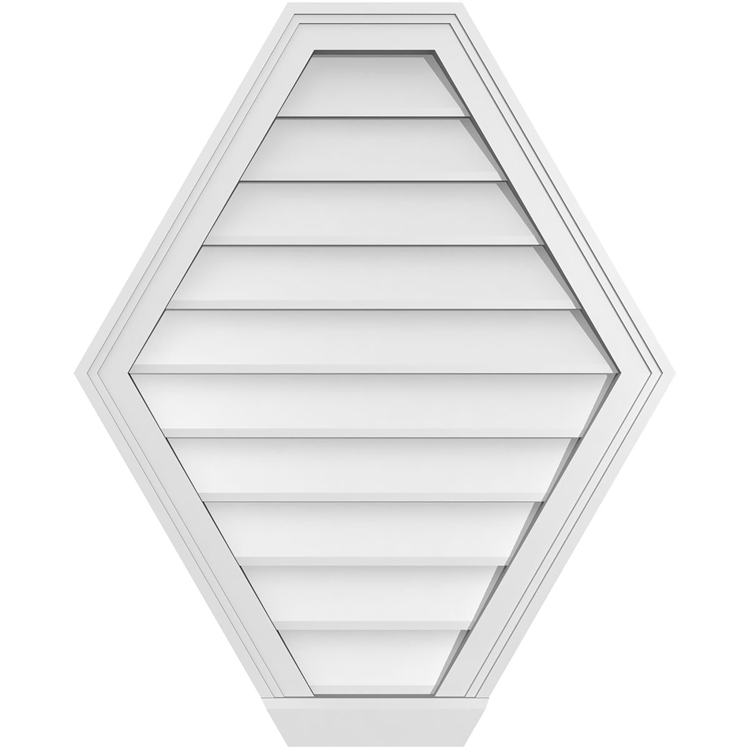 Ekena Millwork GVPHP26X3203SN 26-Inches x 32-Inches Off-white Peaked PVC Gable Louver Vent