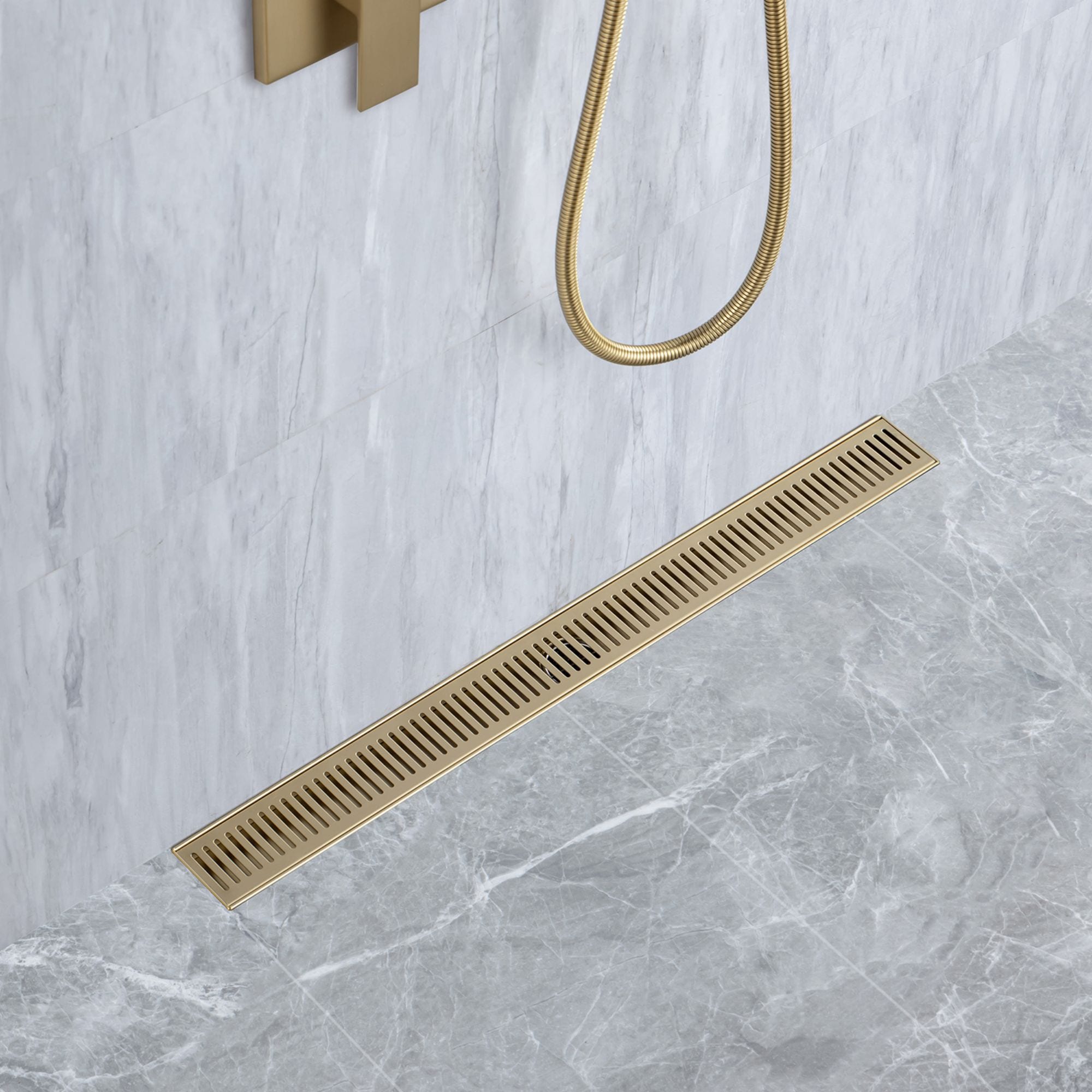 Rainlex 28 Inch W Linear Grid Shower Drain