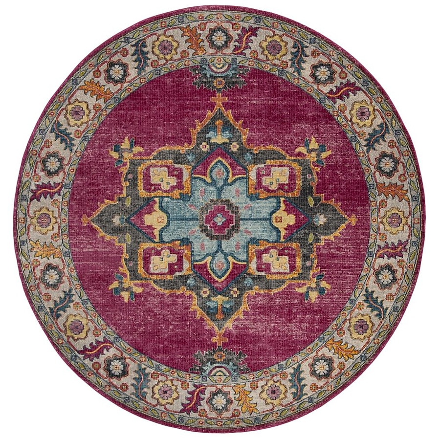 Safavieh Merlot Peri 7 x 9 Fuchsia/Multi Indoor Floral/Botanical Oriental Area Rug Safavieh Merlot Peri 7 x 9 Fuchsia/Multi Indoor Floral/Botanical Oriental Area Rug
