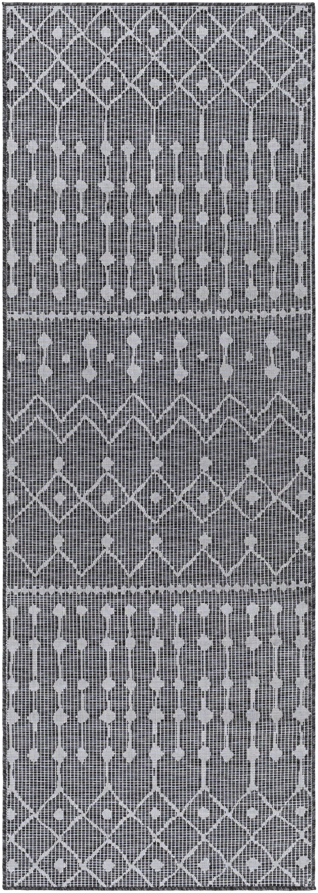 Livabliss PSA2374-2773 Pasadena 3 x 8 (ft) Polypropylene Dark Gray Rectangular Indoor/Outdoor Abstract Global Runner rug