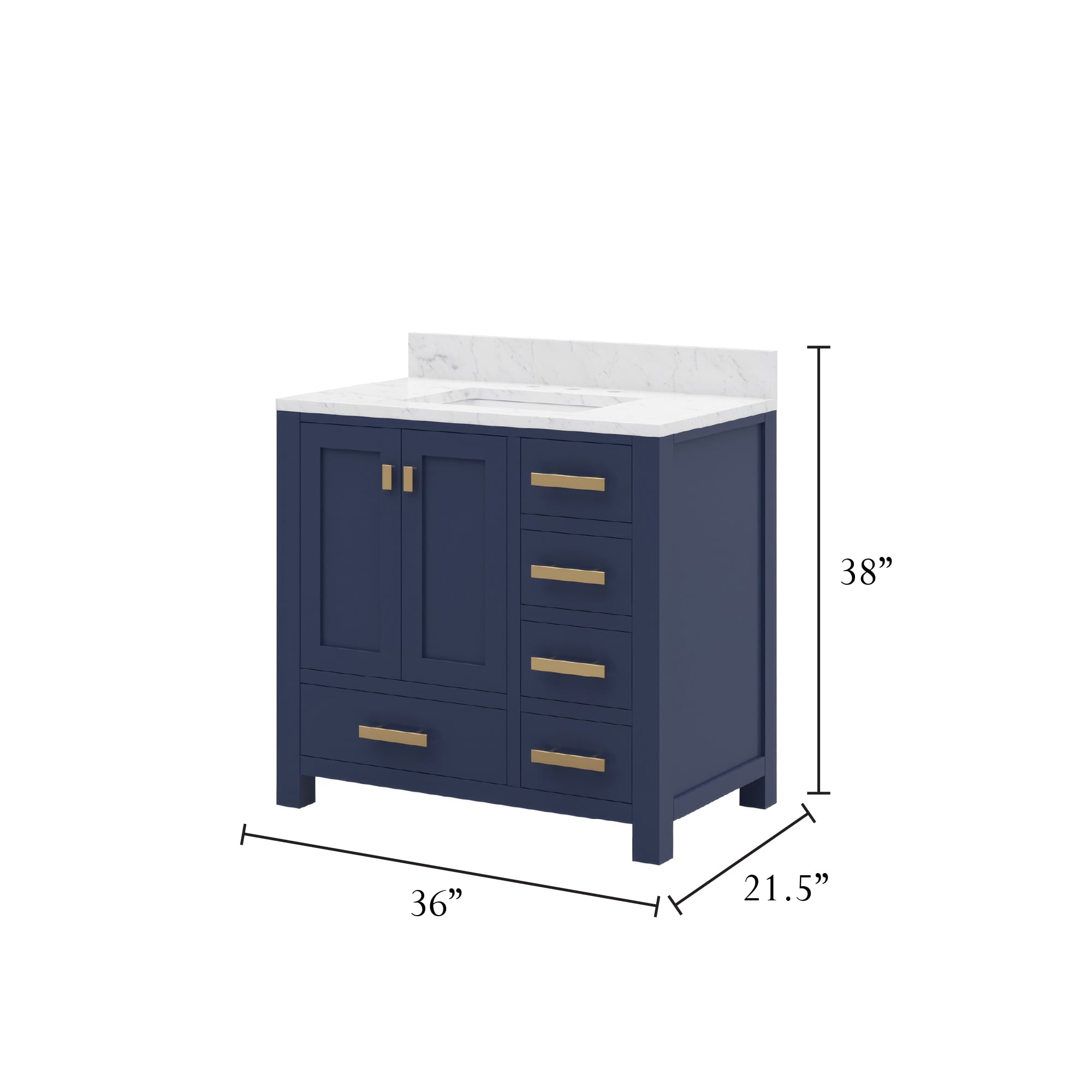 Water Creation Madison 36-in Monarch Blue Undermount Single Sink ...