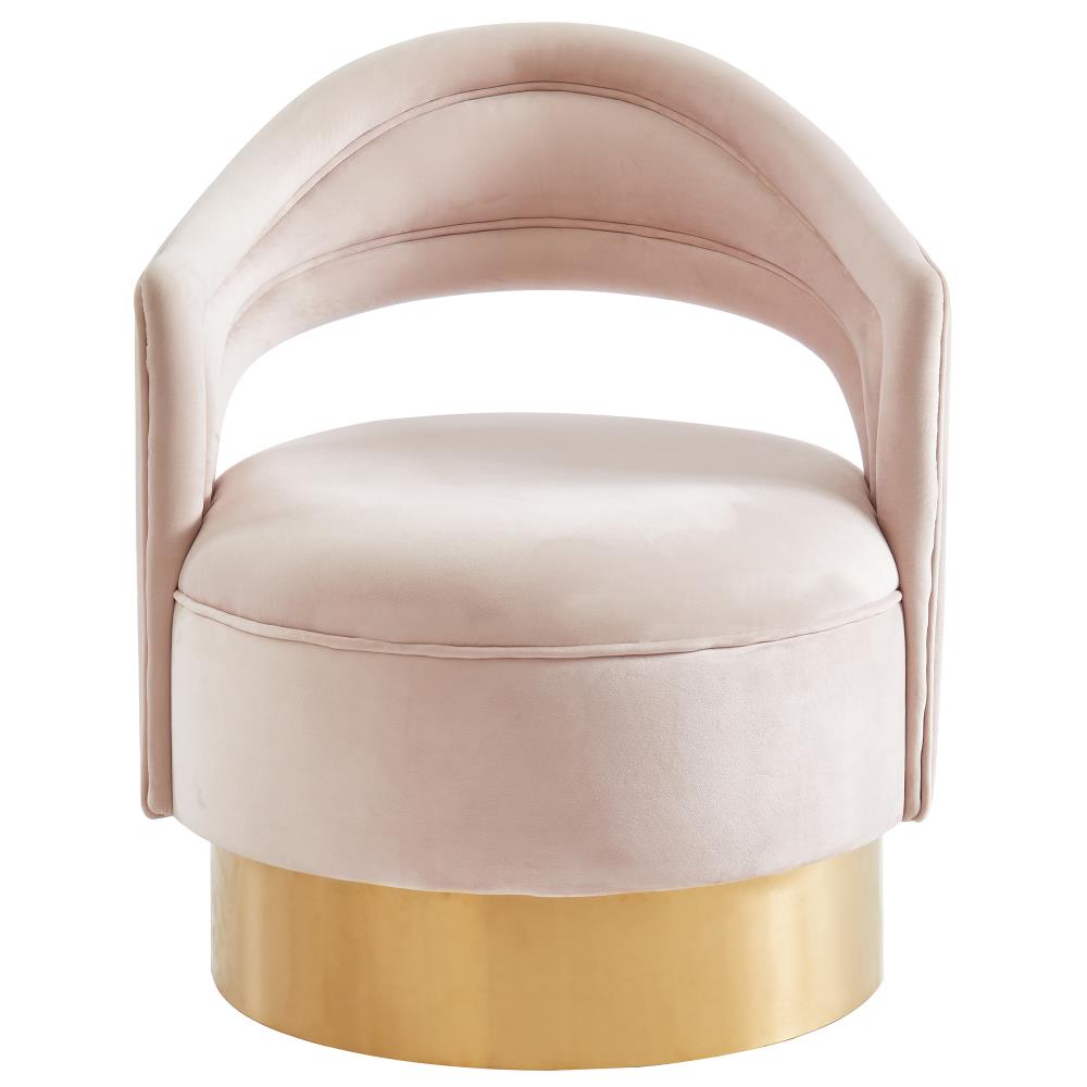 Worldwide Homefurnishings Modern Blush Pink Velvet Swivel Accent Chair