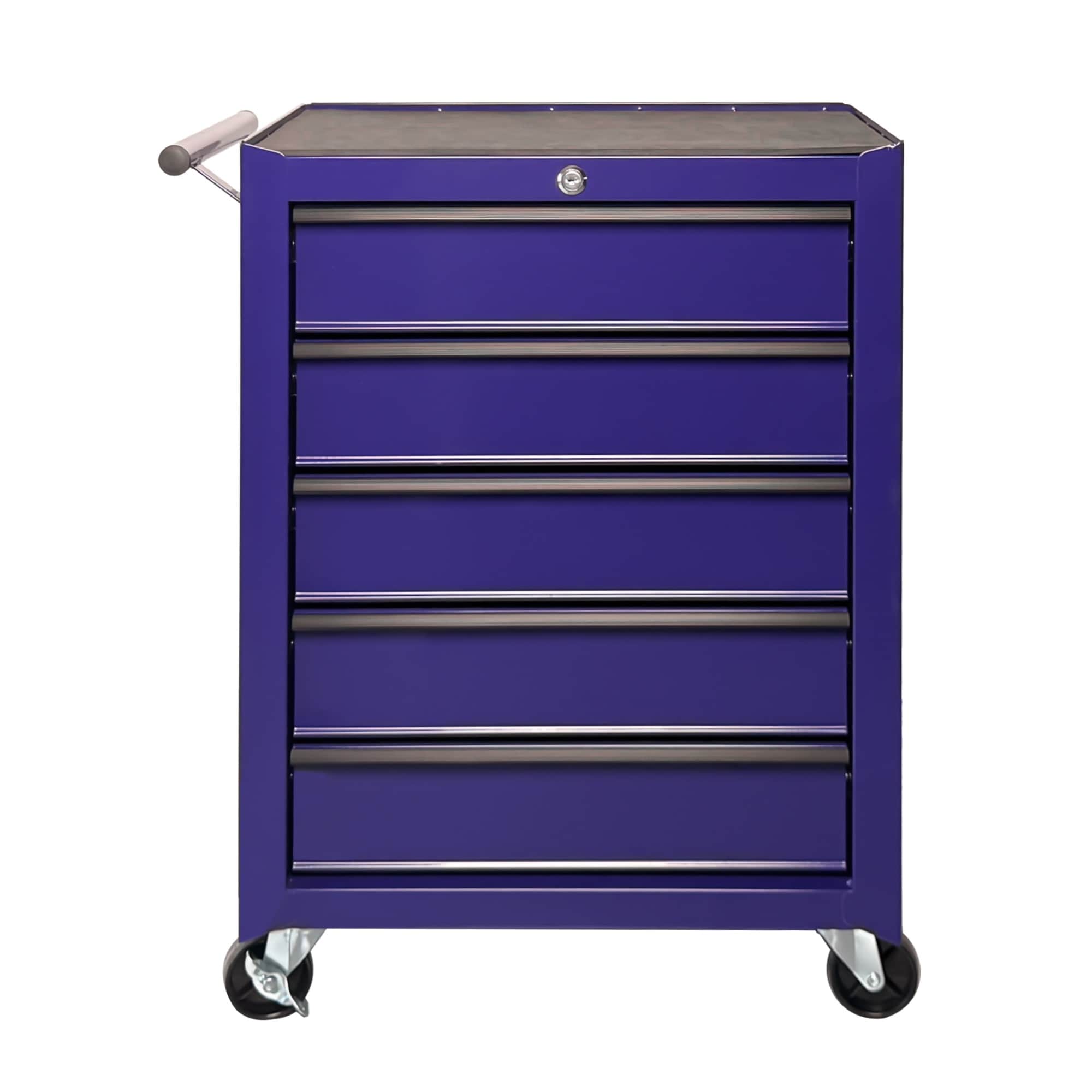 Boyel Living Purple 5 Drawer Rolling Metal Tool Chest 20 Inch Cabinet