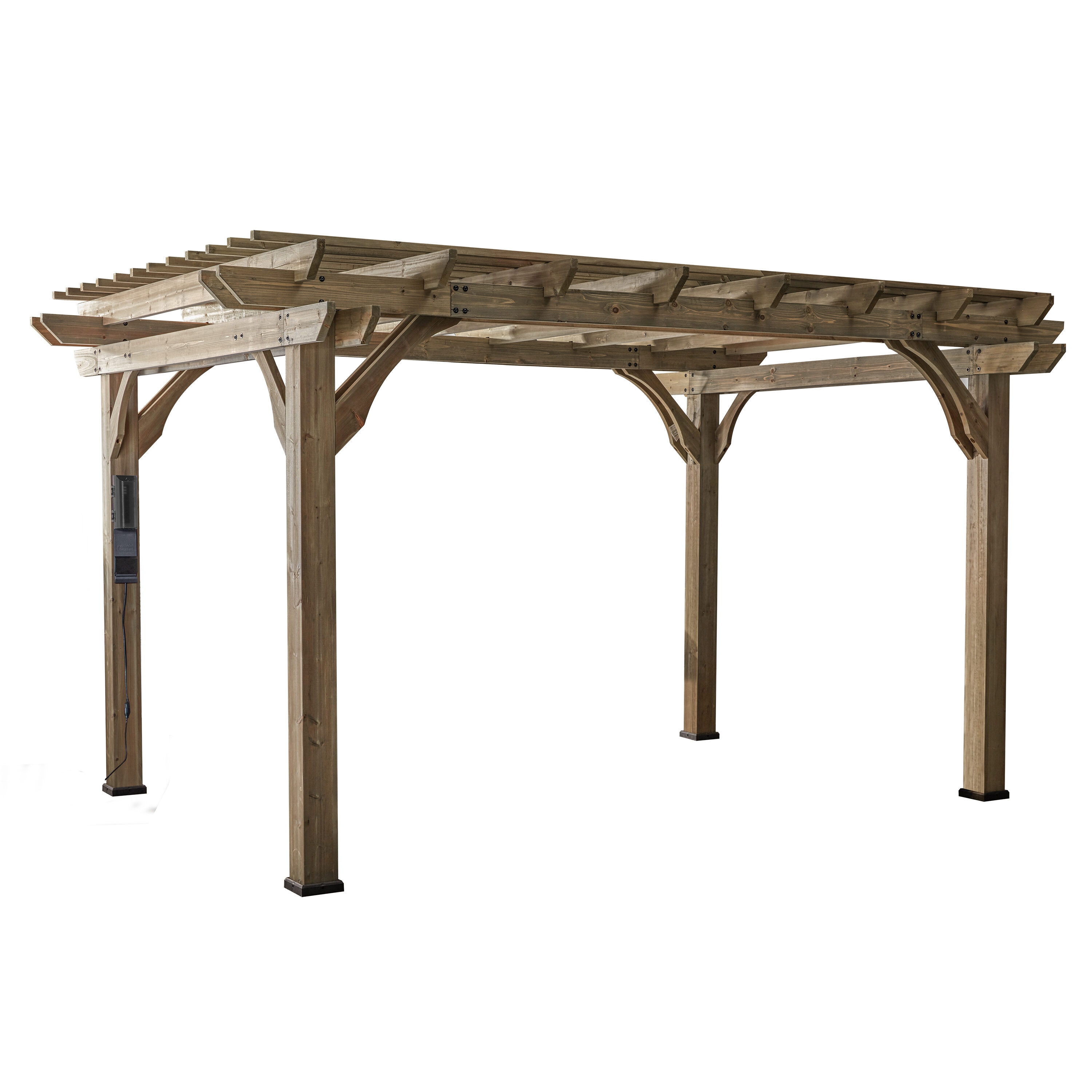 Somerville 14' x 10' Cedar Wood Pergola with Electric Outlets