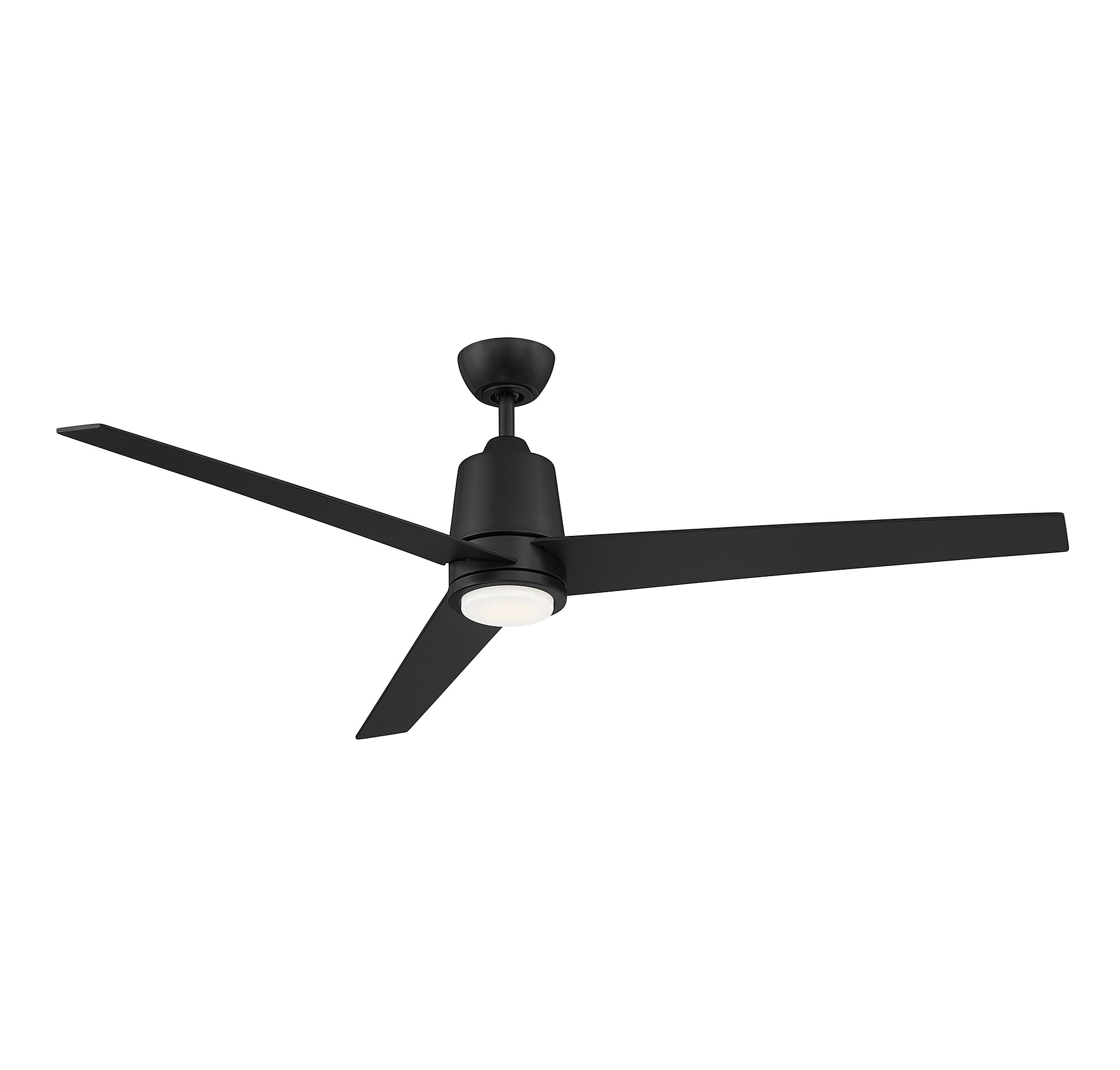 Meridian Lite Trends M2013MBKRV Meridian 56-in Integrated LED Matte Black with Black/Antique Oak Blades Ceiling Fan With Light - Remote Included ( 3 -Blade )