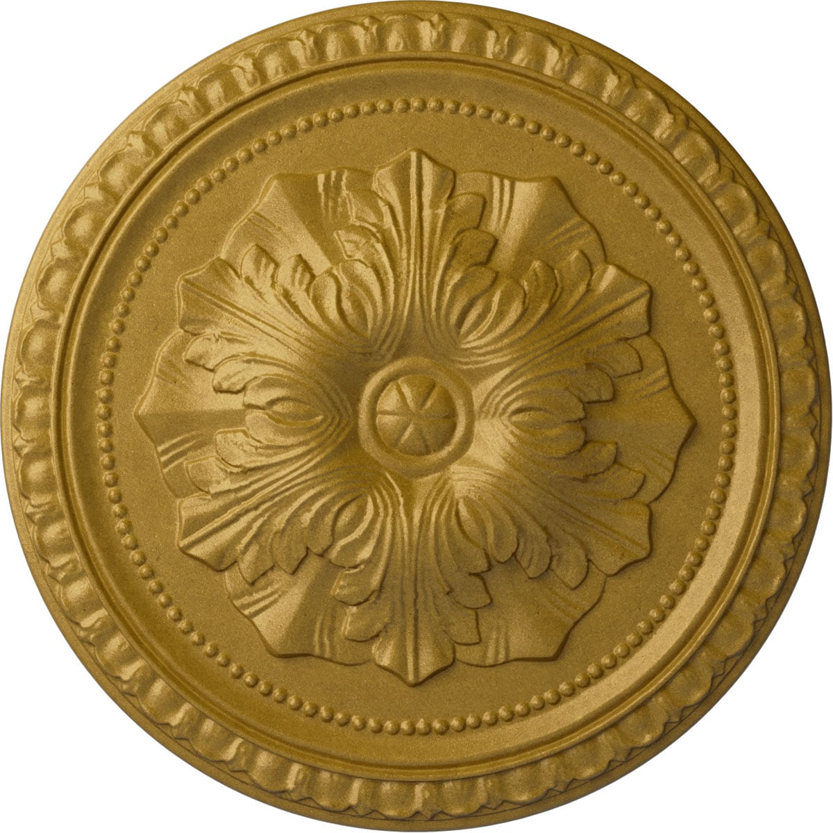 Ekena Millwork CM18RIPGS Richmond 18-in W x 18-in L Painted Pharaohs Gold Polyurethane Whole Ceiling Medallion