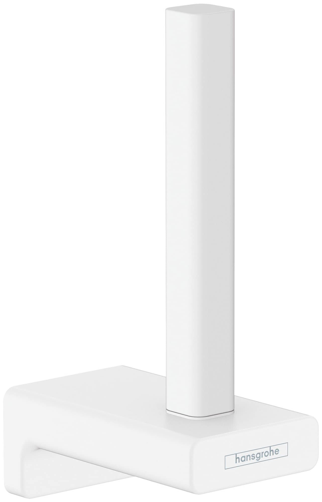 Hansgrohe 41756700 AddStoris Matte White Wall mount Euro Toilet Paper Holder 1 -Rolls with Storage