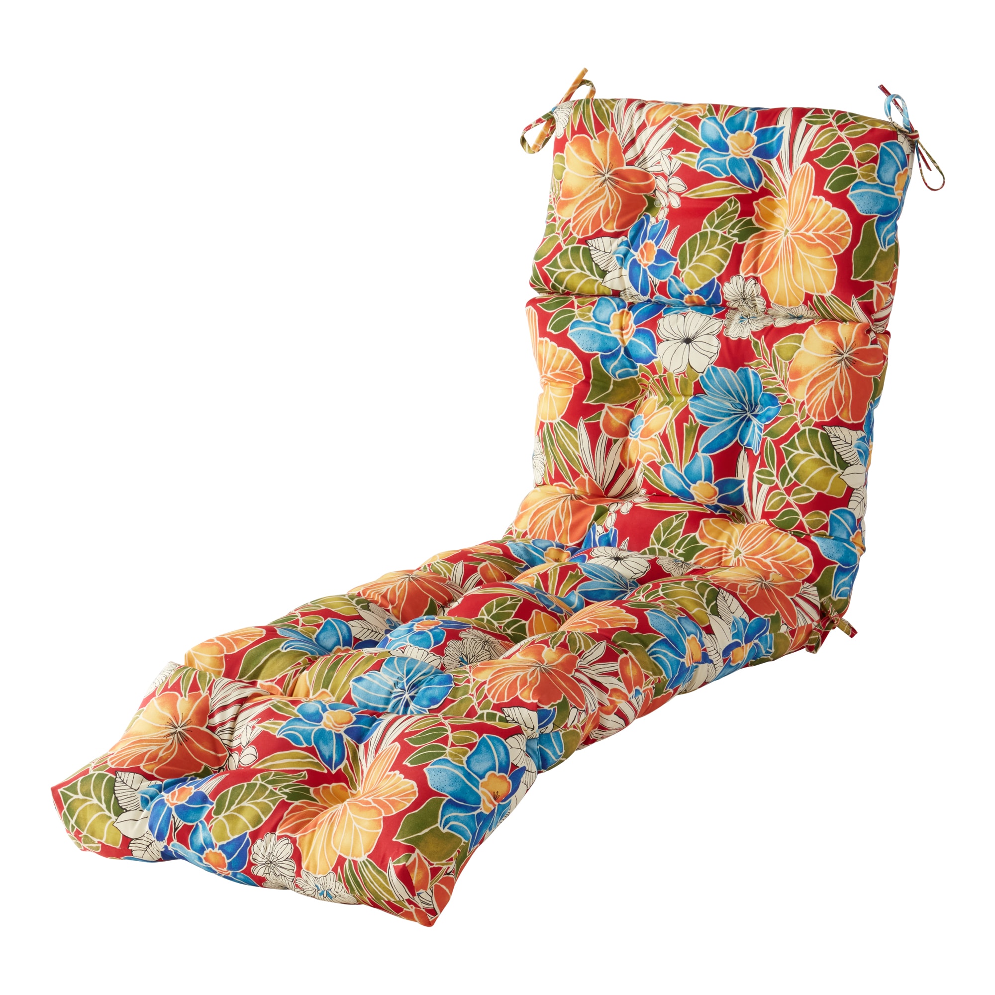 Greendale Home Fashions OC4804-ALOHA-RED 44-in x 22-in Aloha Red Patio chaise lounge chair cushion