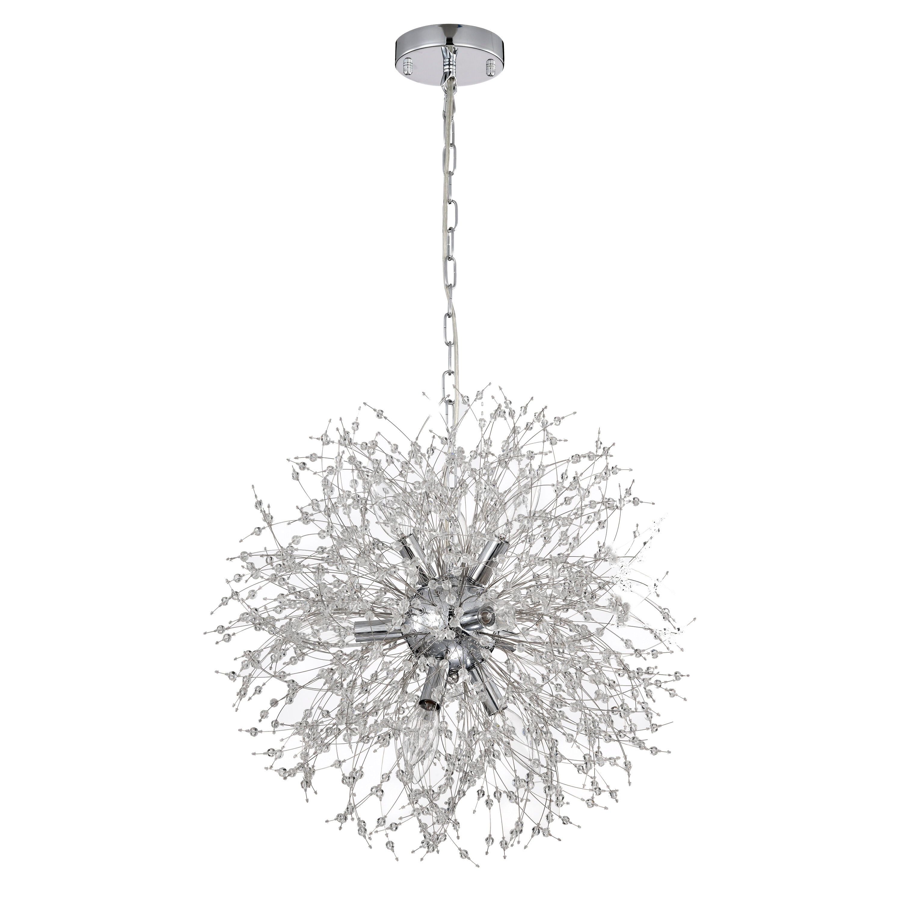 Greenville Signature HG88145 9 -Light Polished Chrome Modern/contemporary Crystal For Use in Bedrooms, Dining Rooms, Foyers, Kitchens, Living Rooms Chandelier