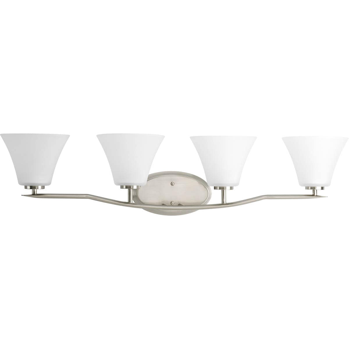 Progress Lighting P2007-09 Bravo 37.25-in 4 -Light Brushed Nickel Transitional Vanity light