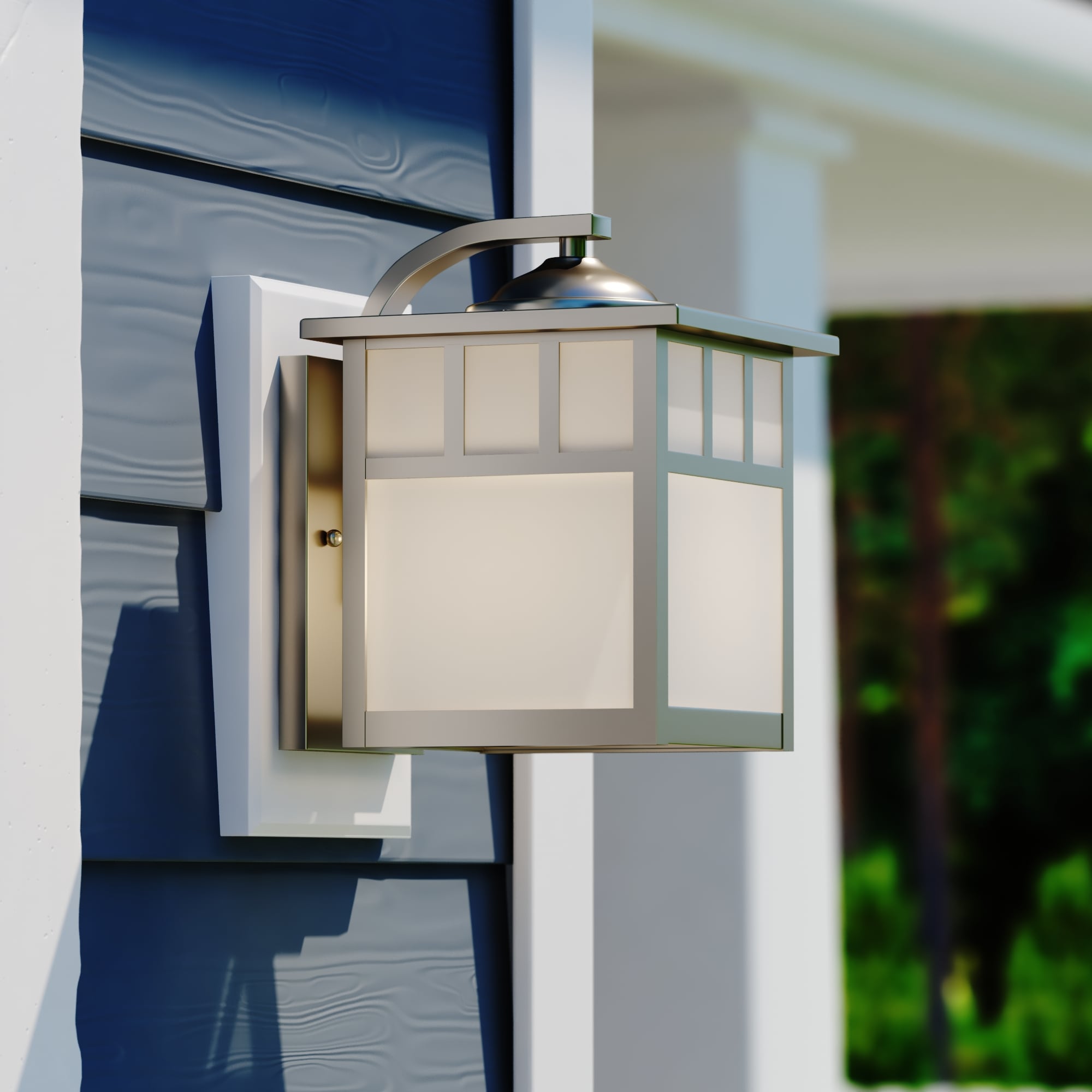 Cascadia OW14673ST Mission 1 -Light 9-in H Satin Stainless steel Hardwired Outdoor Wall Light