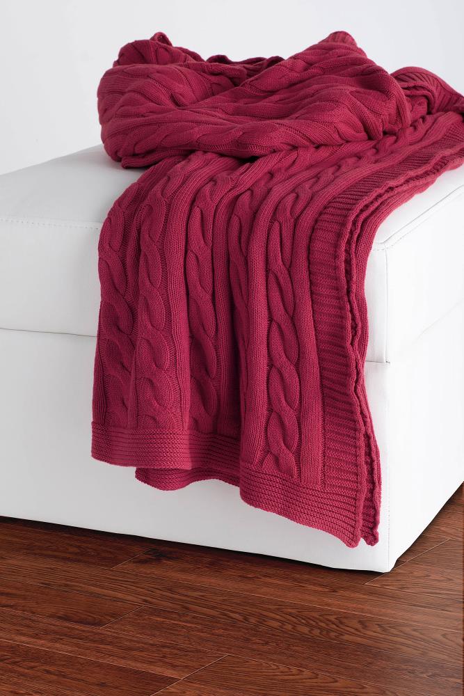 Rizzy Home THRTH0145RE005060 Decorative Blanket Red 50-in x 60-in Cotton Throw