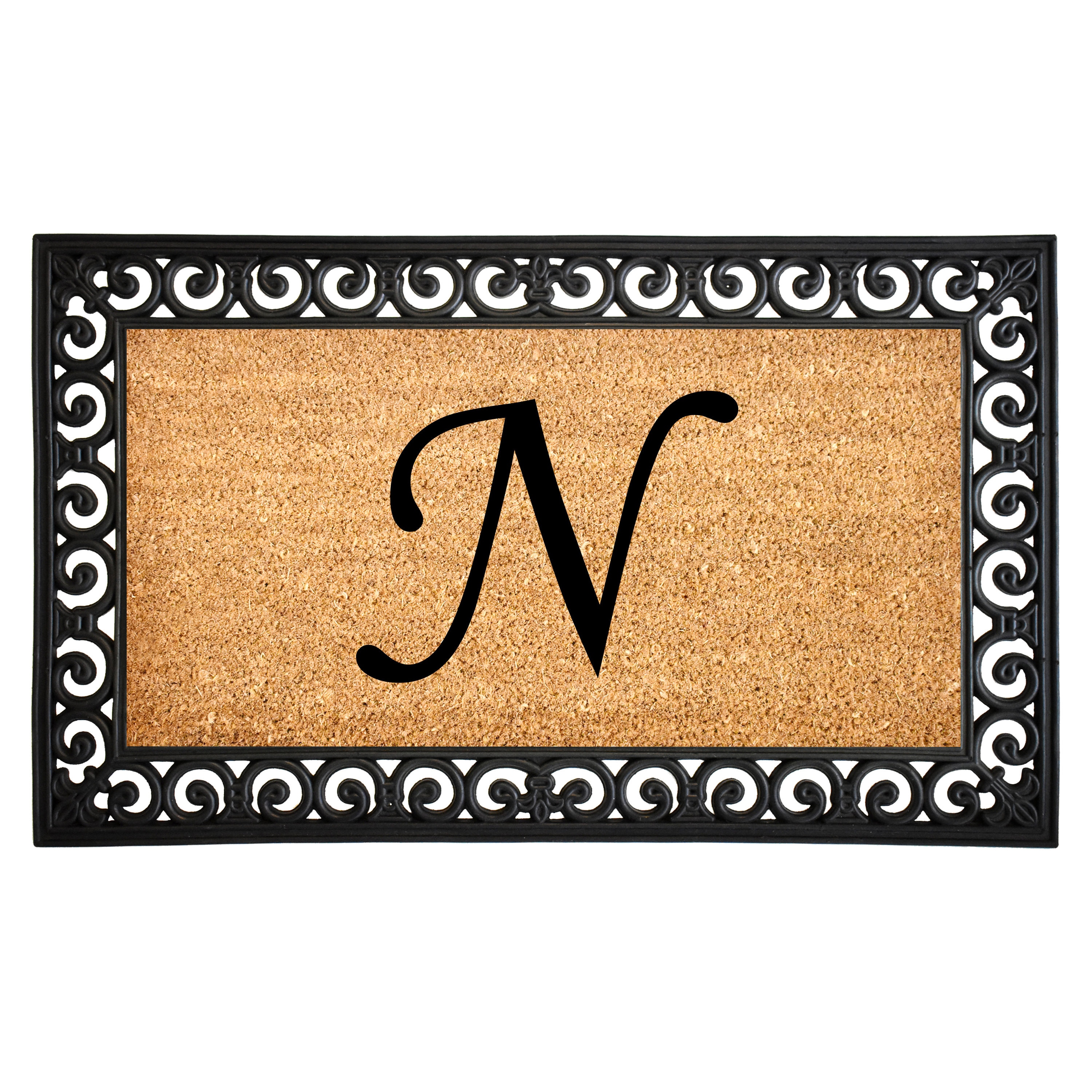 Callowaymills 104131830N 2-ft x 3-ft Natural/Gold Coir/Rubber Rectangular Indoor or outdoor Decorative Door mat