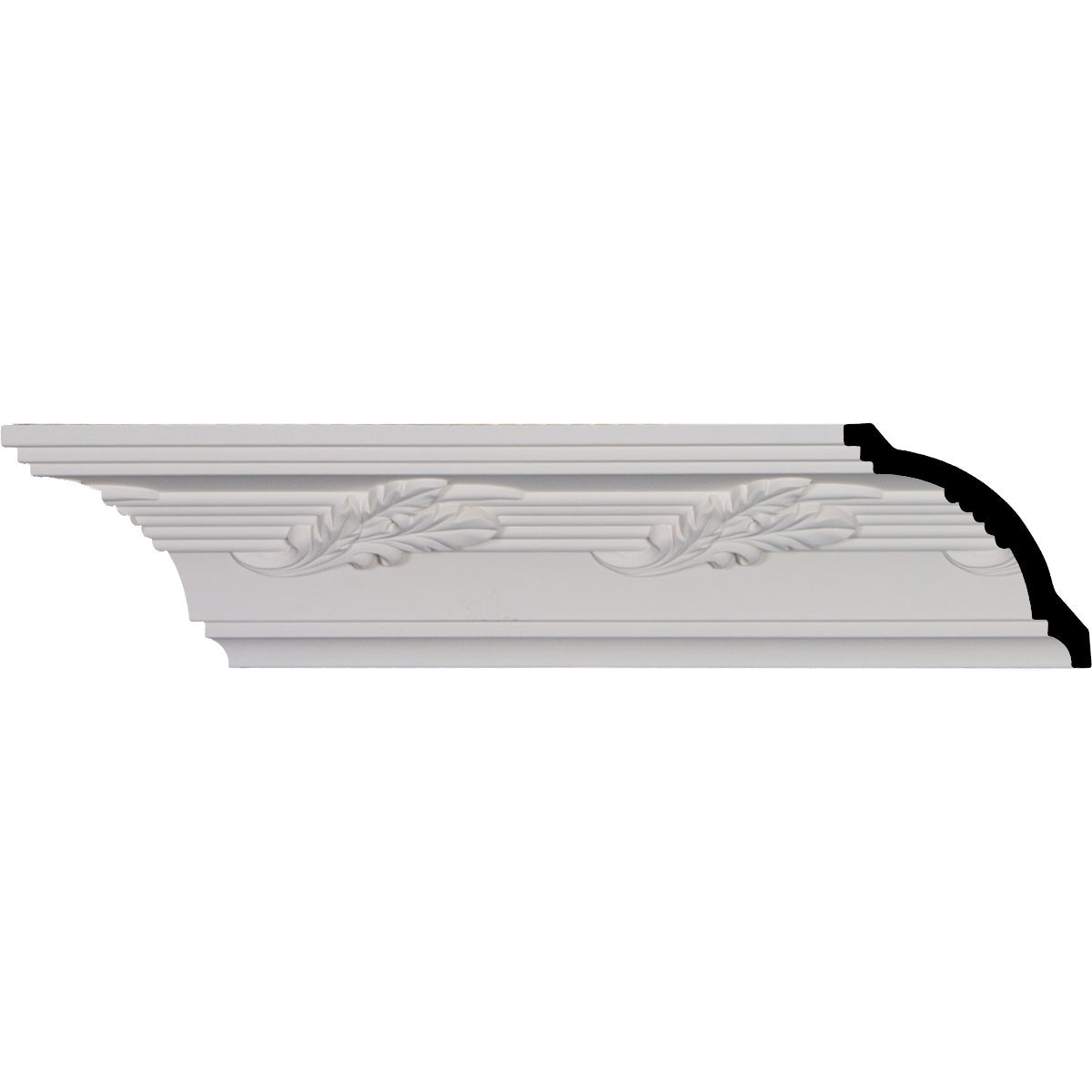Leaf Twist White Polyurethane Crown Moulding 94.5"