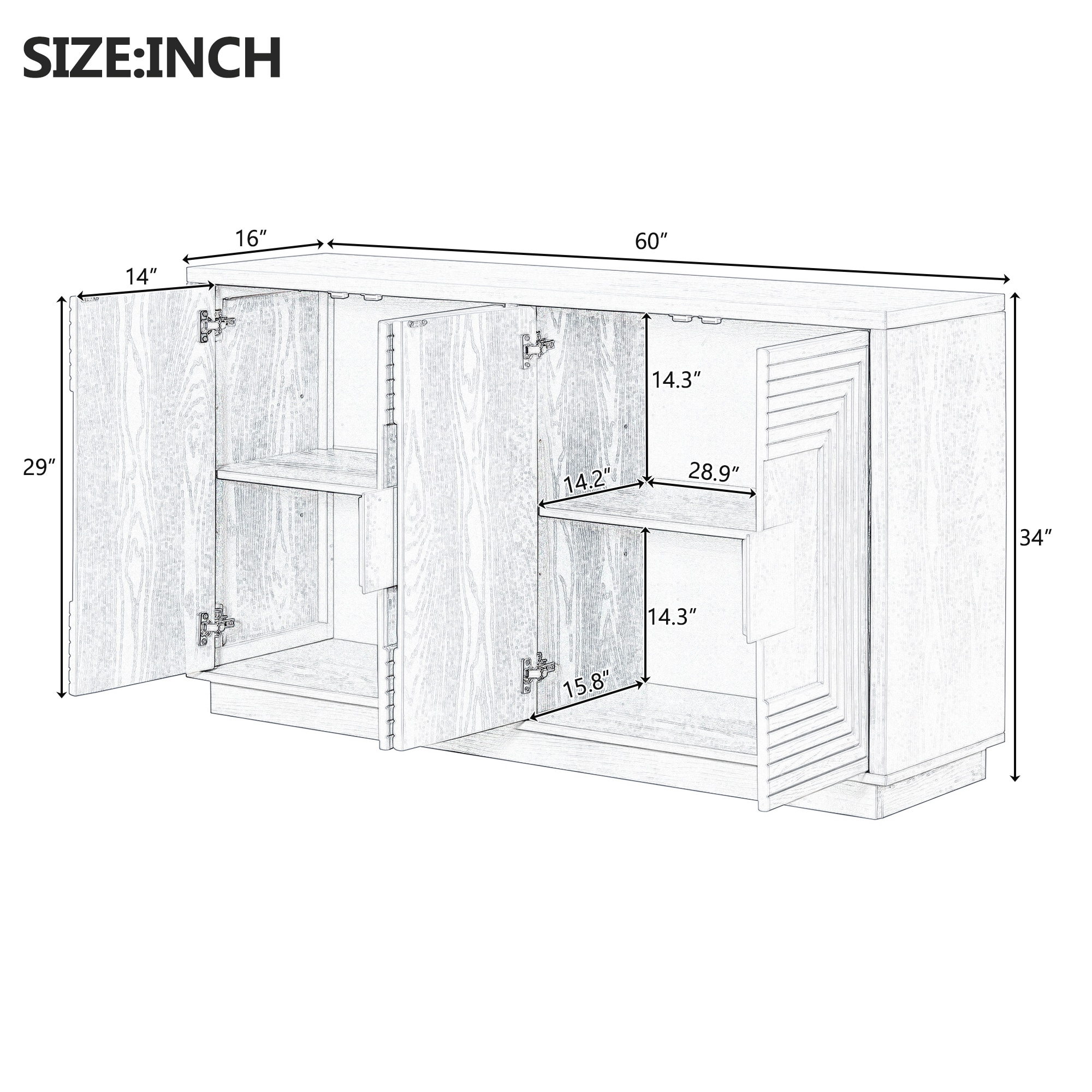 SINOFURN SYA330156BL Dining-Kitchen-Storarge - View #4