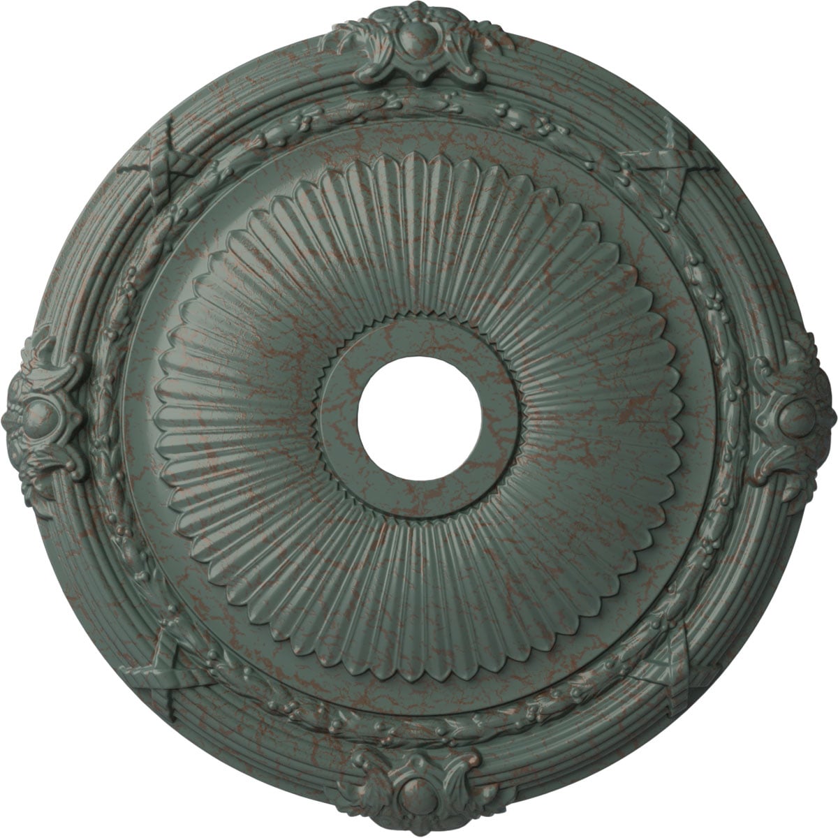Ekena Millwork CM27HECBC Heaton 27.5-in W x 27.5-in L Painted Cloud Burst Crackle Polyurethane Whole Ceiling Medallion