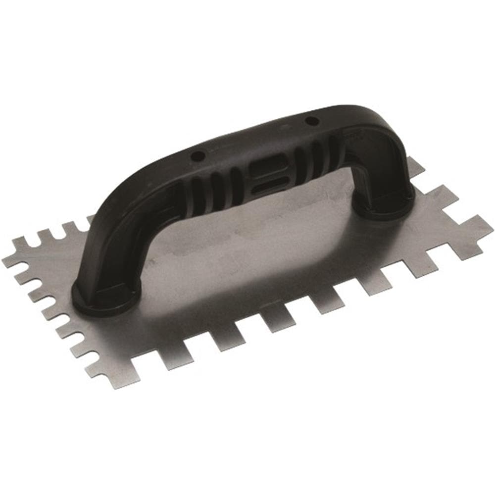 Marshalltown 1 4 in x 3 8 in x 1 4 in Ground Steel Square Notch Ceramic Floor Trowel 240 at Lowes