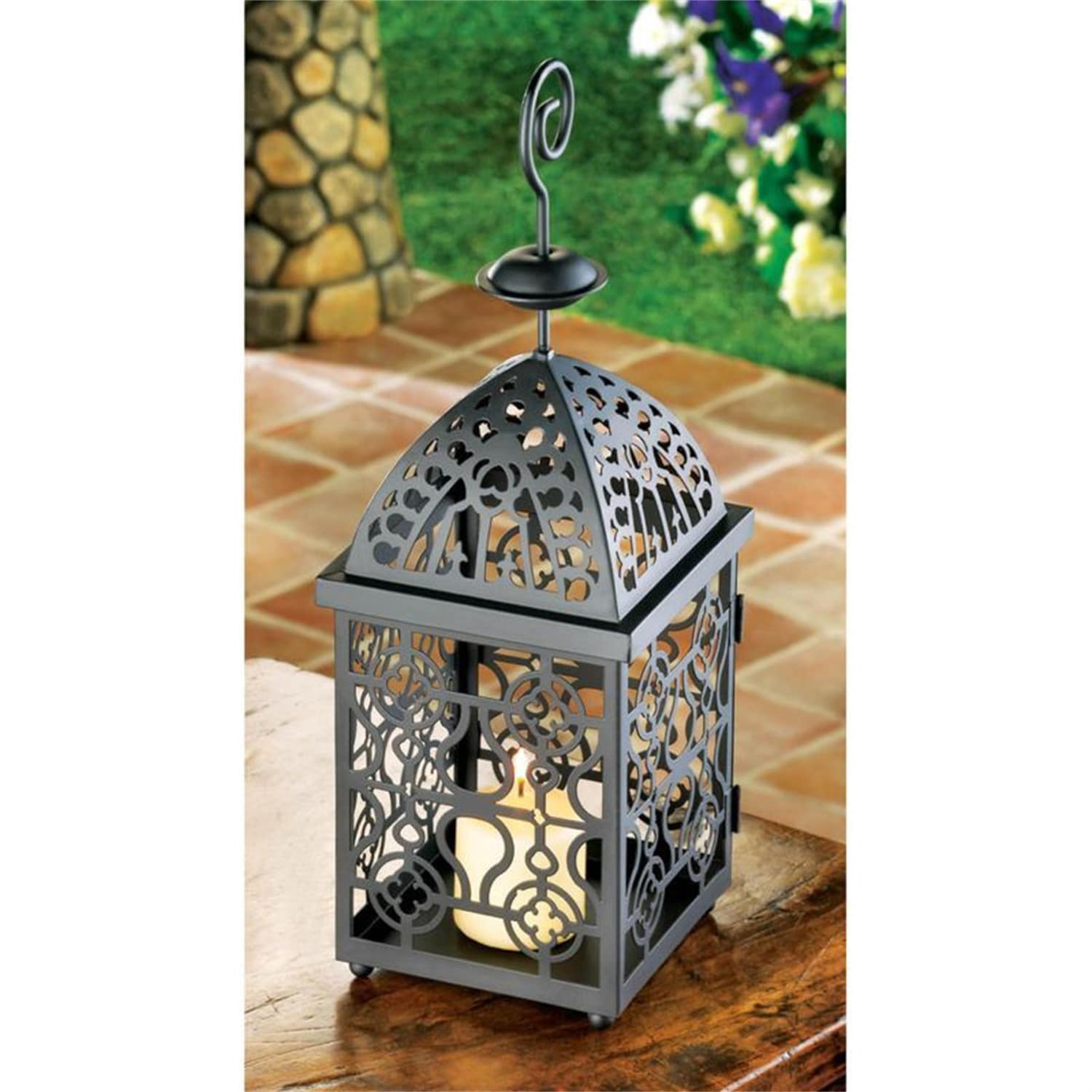 DEELIGHT D0102LJWH932L7-ZY 1 Candle Metal Lantern Candle Holder