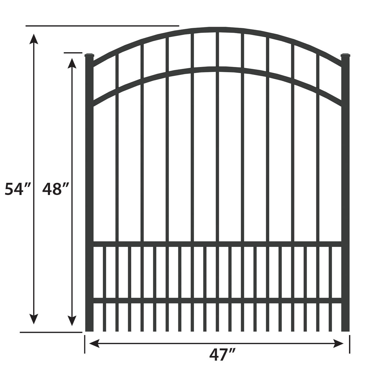 Ironcraft Chatham Black Powder-coated Aluminum Yard Gate at Lowes.com