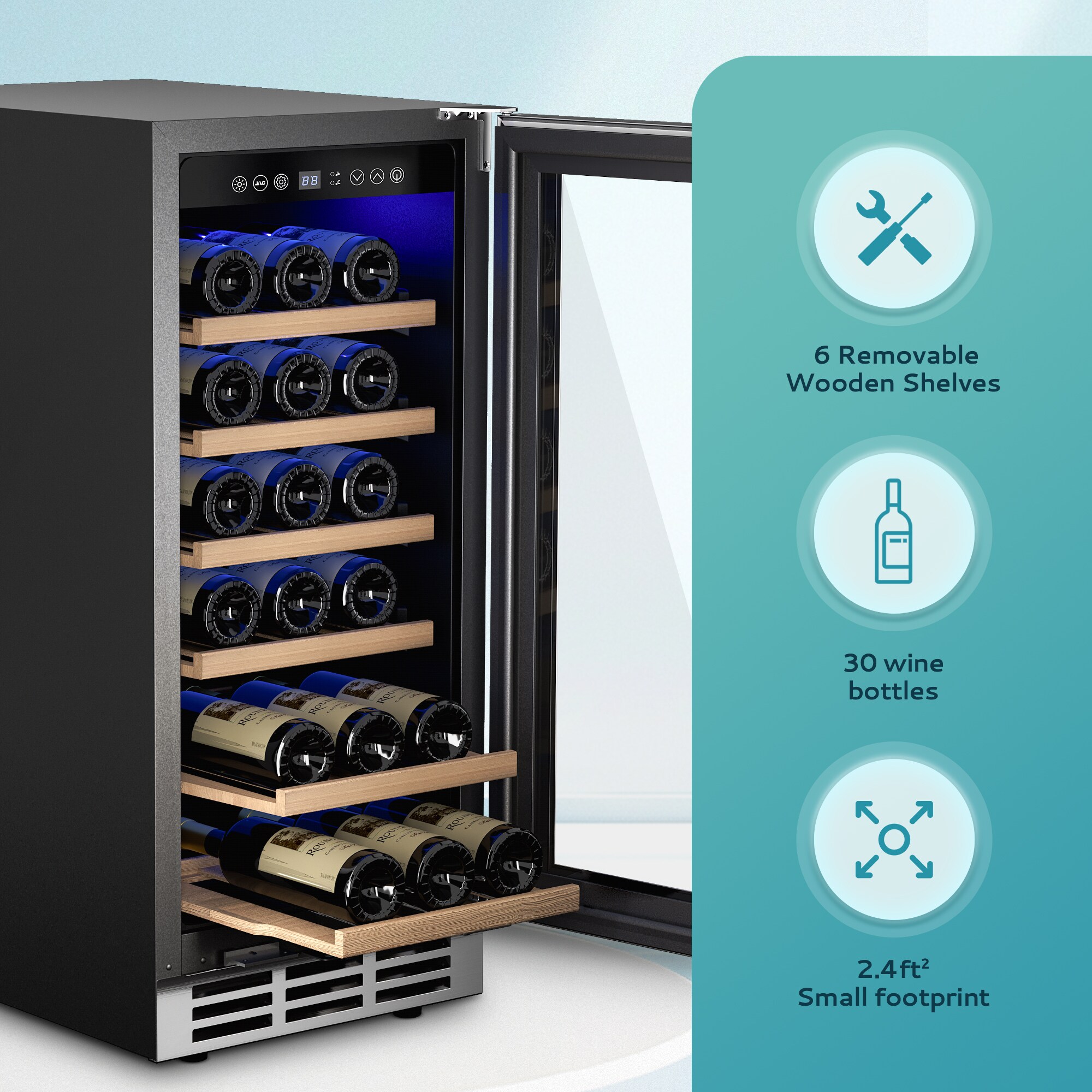 Euhomy FWC003-15SI-E-LS-SC Wine-Chillers - View #2
