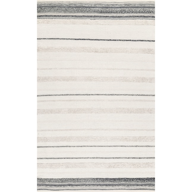 nuLOOM 9 x 12 Ivory Indoor Stripe Area Rug in the Rugs department at ...