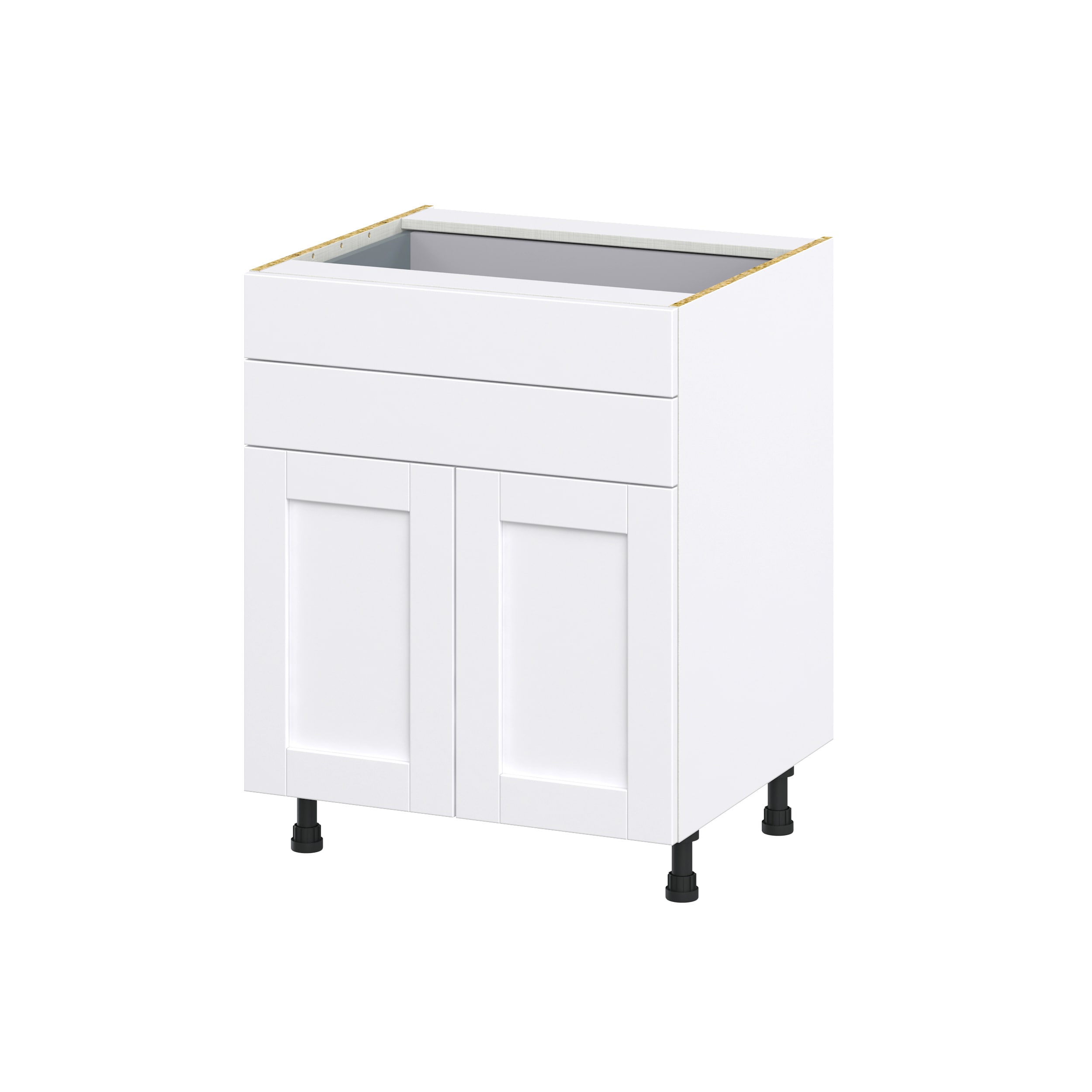 Hugo&Borg DSB27B-RM Rosemont 27-in W x 34.5-in H x 24-in D Glacier White 2 -Drawers Base Fully assembled Cabinet (Recessed Panel Shaker)