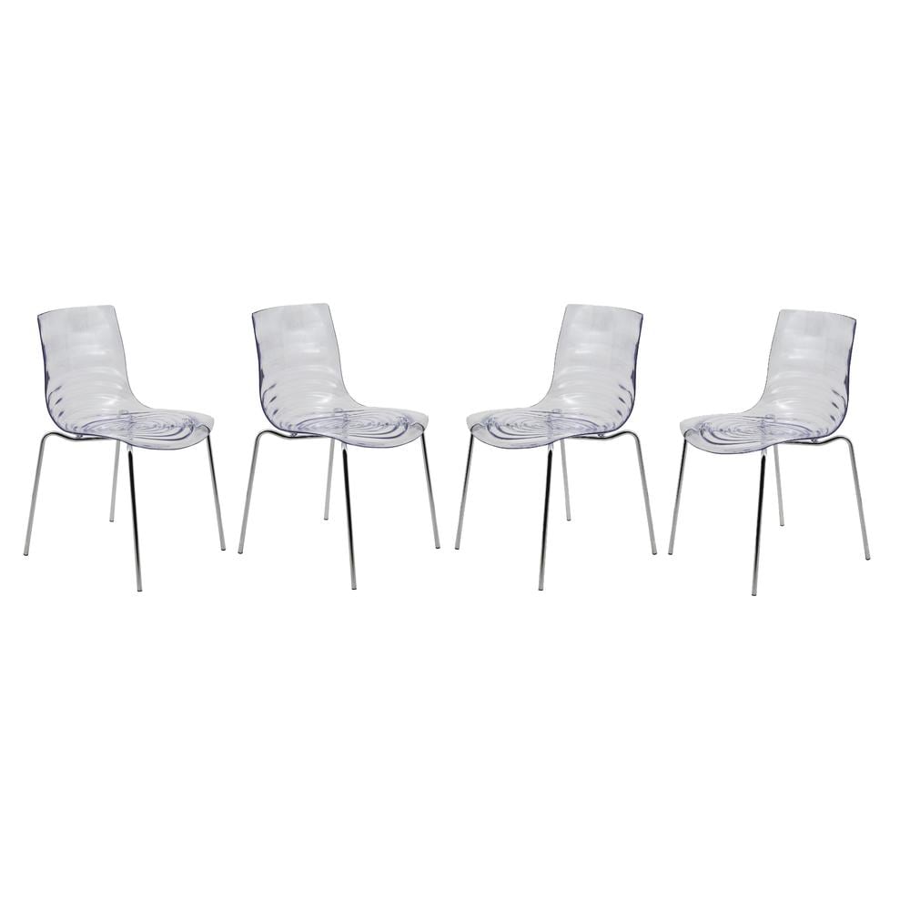 Leisuremod BG3143454 Astor Water Ripple Design Dining Chair Set of 4