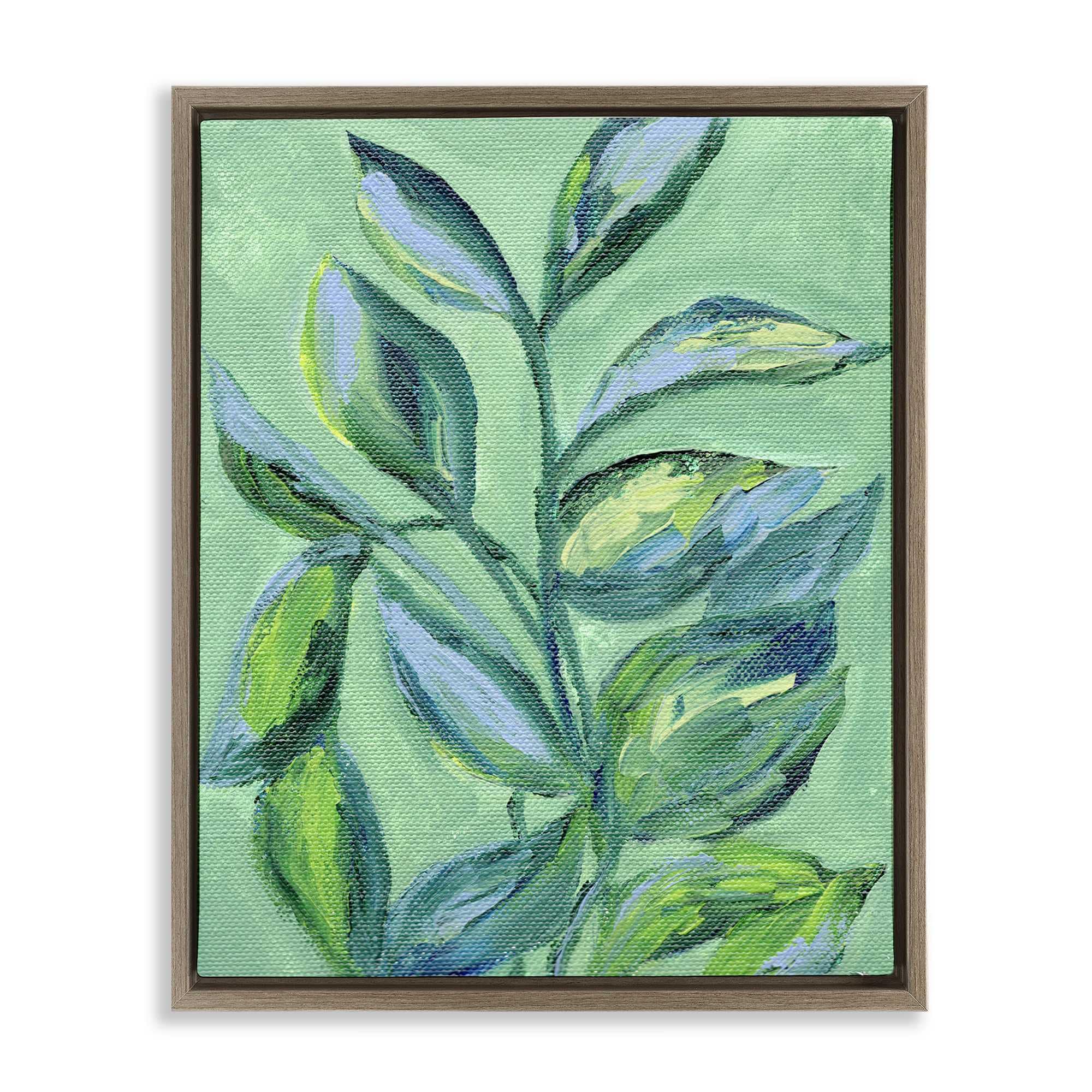 Stupell Industries BS-409-FFE-24X30 Leafy Plant Foliage Brown Framed Floater Canvas Wall Art By Nikita Jariwala 25 x 31
