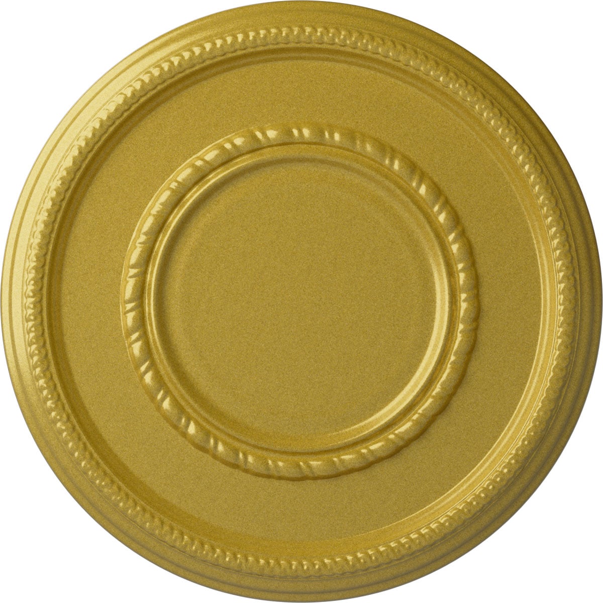 Ekena Millwork CM17FERGS Federal Roped Large 17.375-in W x 17.375-in L Painted Rich Gold Polyurethane Whole Ceiling Medallion
