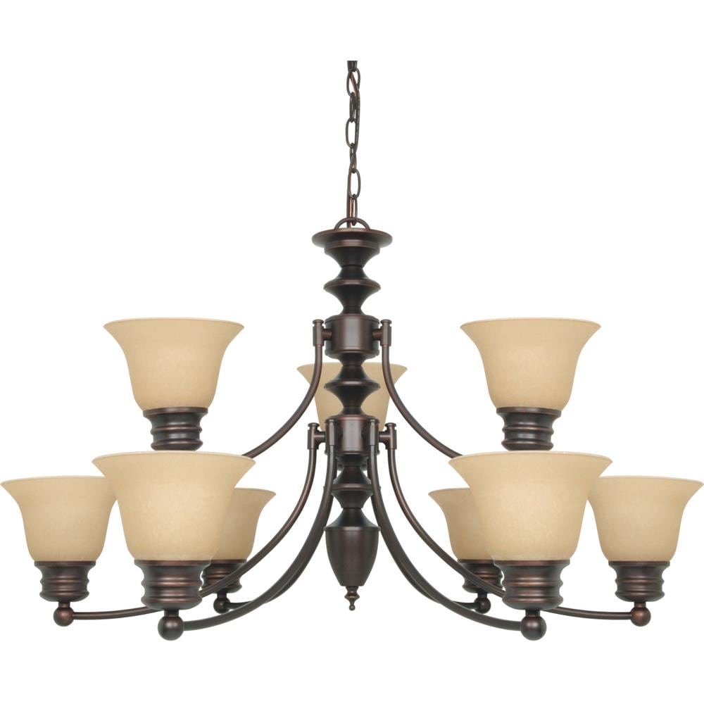  LW1275 Empire 1-Light Mahogany Bronze Transitional Dry Rated Chandelier