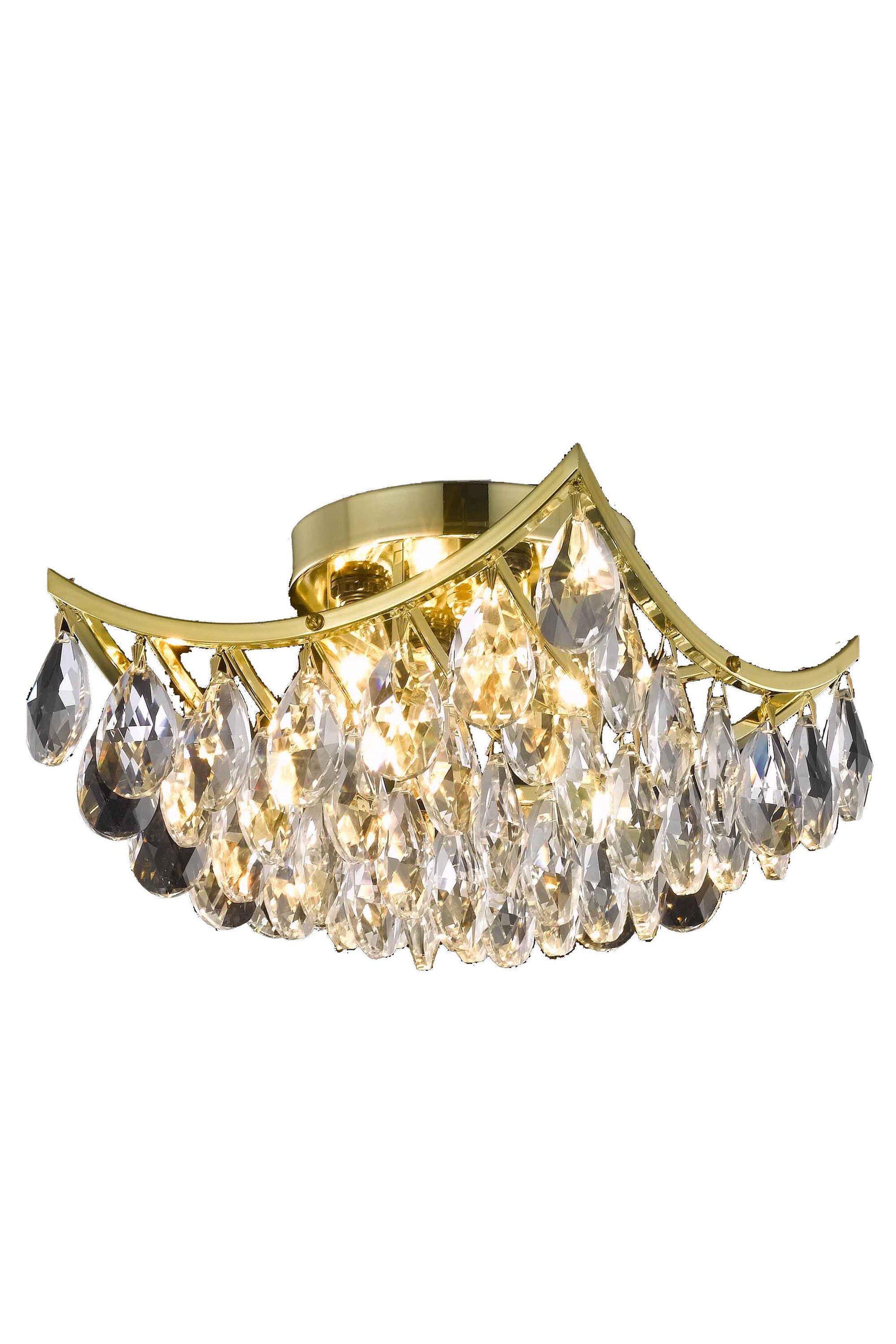 Elegant Decor HFDL29400F12G Home Furnishing 4 -Light 12-in Gold Flush Mount Light
