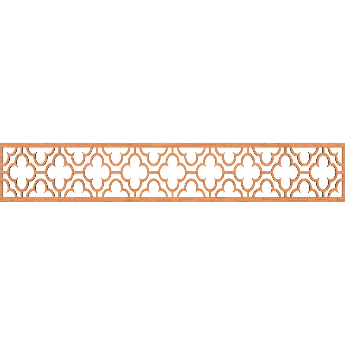 Ekena Millwork MLDA08X46CHICH Chicago Fretwork Flat Trim 8-in x 3.89-ft Cherry Brown Unfinished 2156348 Pierced Wall Panel Moulding