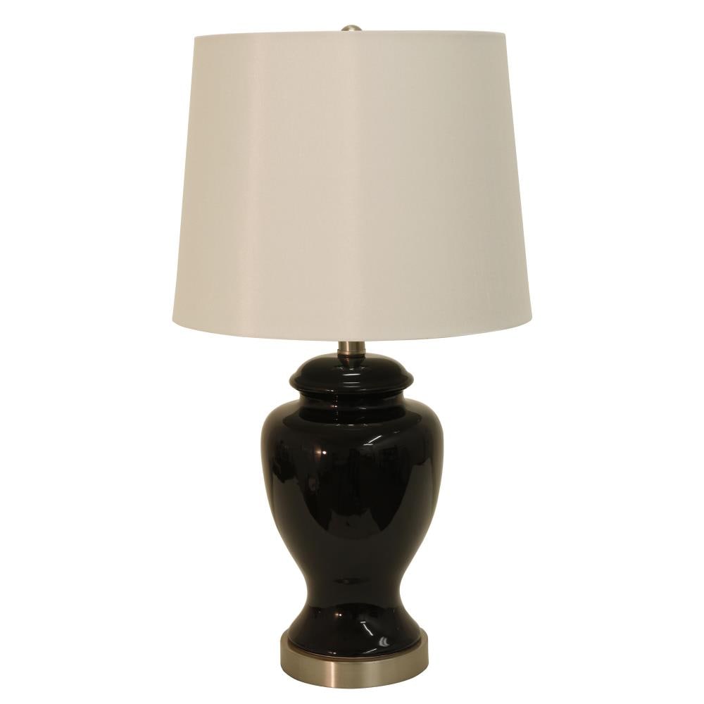 Decor Therapy TL17300 24-in Black 3-Way Table Lamp with Silk Shade