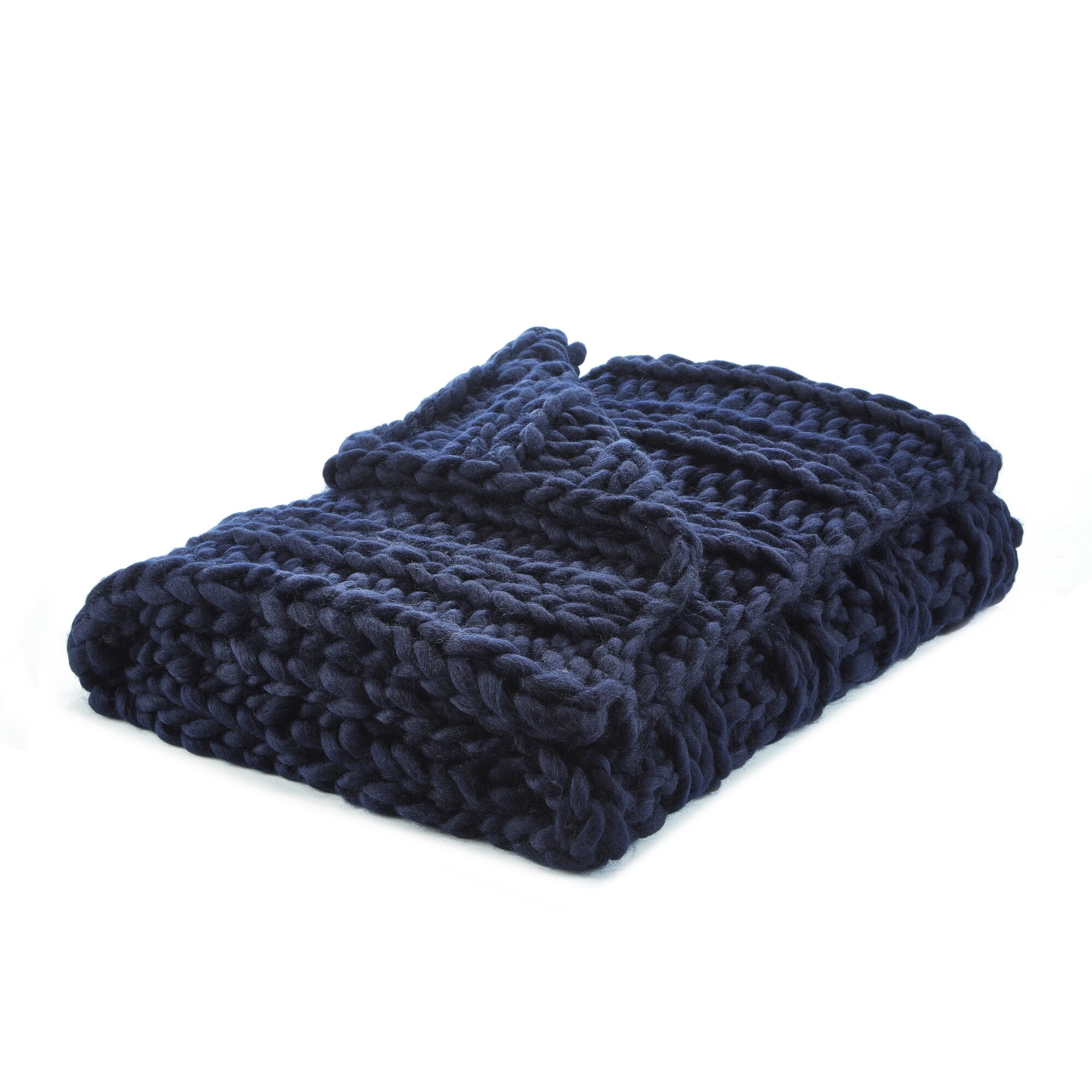 Cozy Tyme T177-20NYT-LS Vielkis Navy 50-in x 70-in Polyester Throw