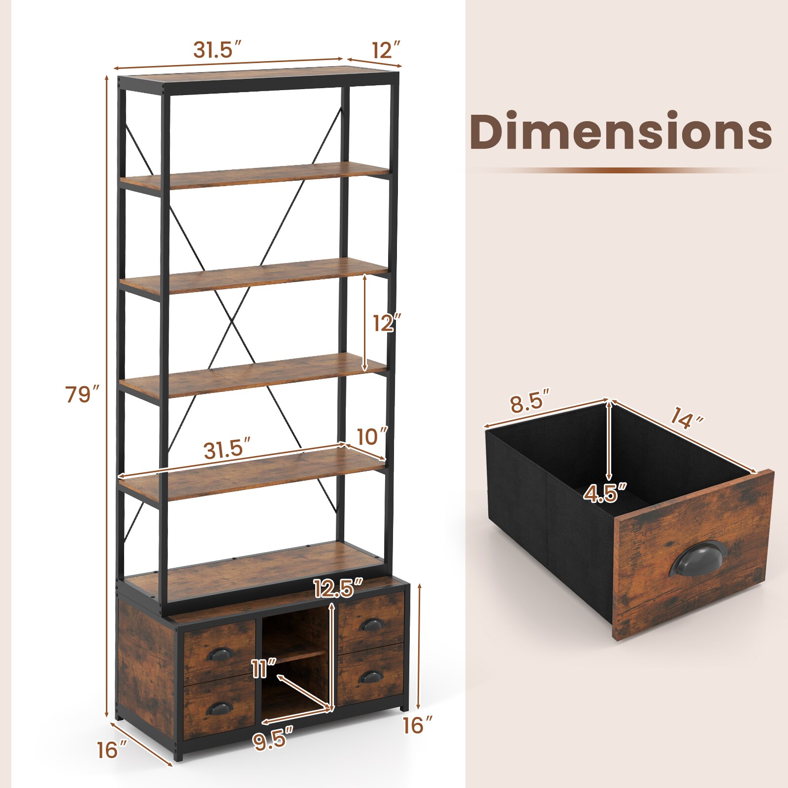 Slickblue D-CO-FC45021VJ bookcases - View #3
