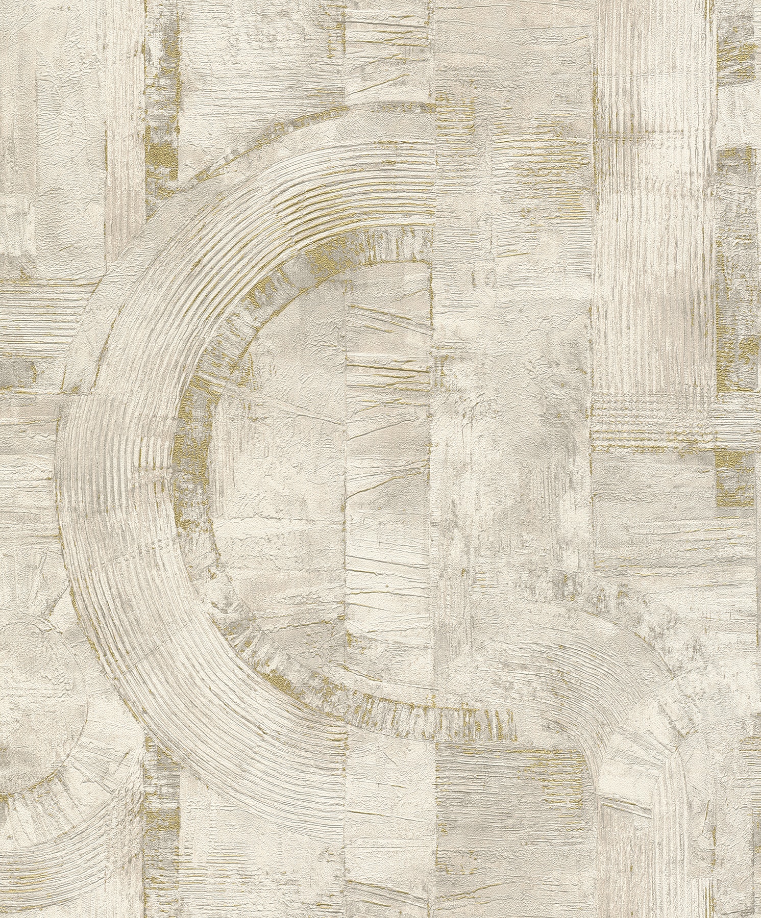Advantage 4096-554755 Concrete 57.5-Sq. Feet Off-White Non-woven Textured Geometric 3D Unpasted Wallpaper