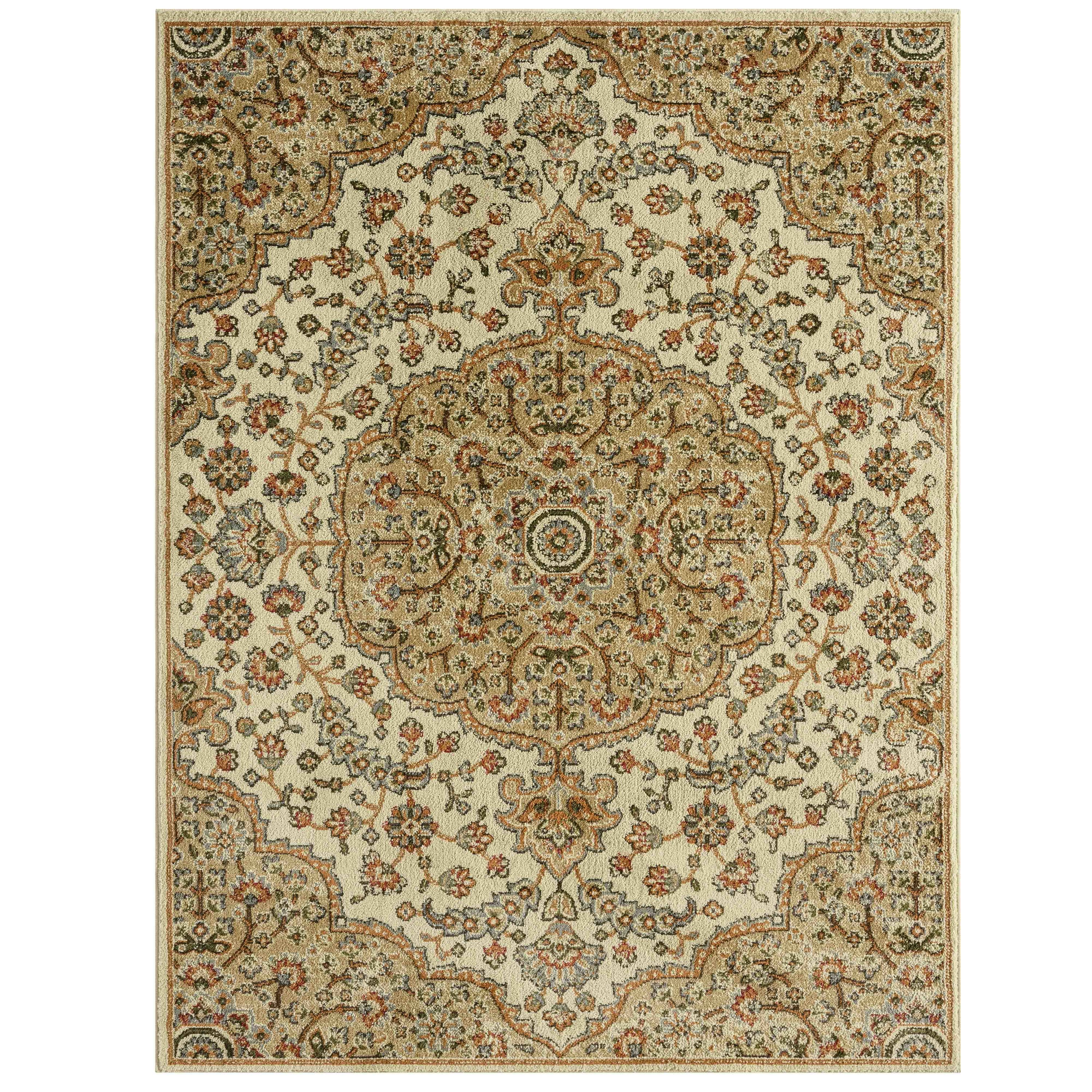 Home Dynamix 1-11242-185 Royalty Medallion 8 x 10 (ft) Loomed Polypropylene Beige/Ivory Rectangular Indoor Area rug