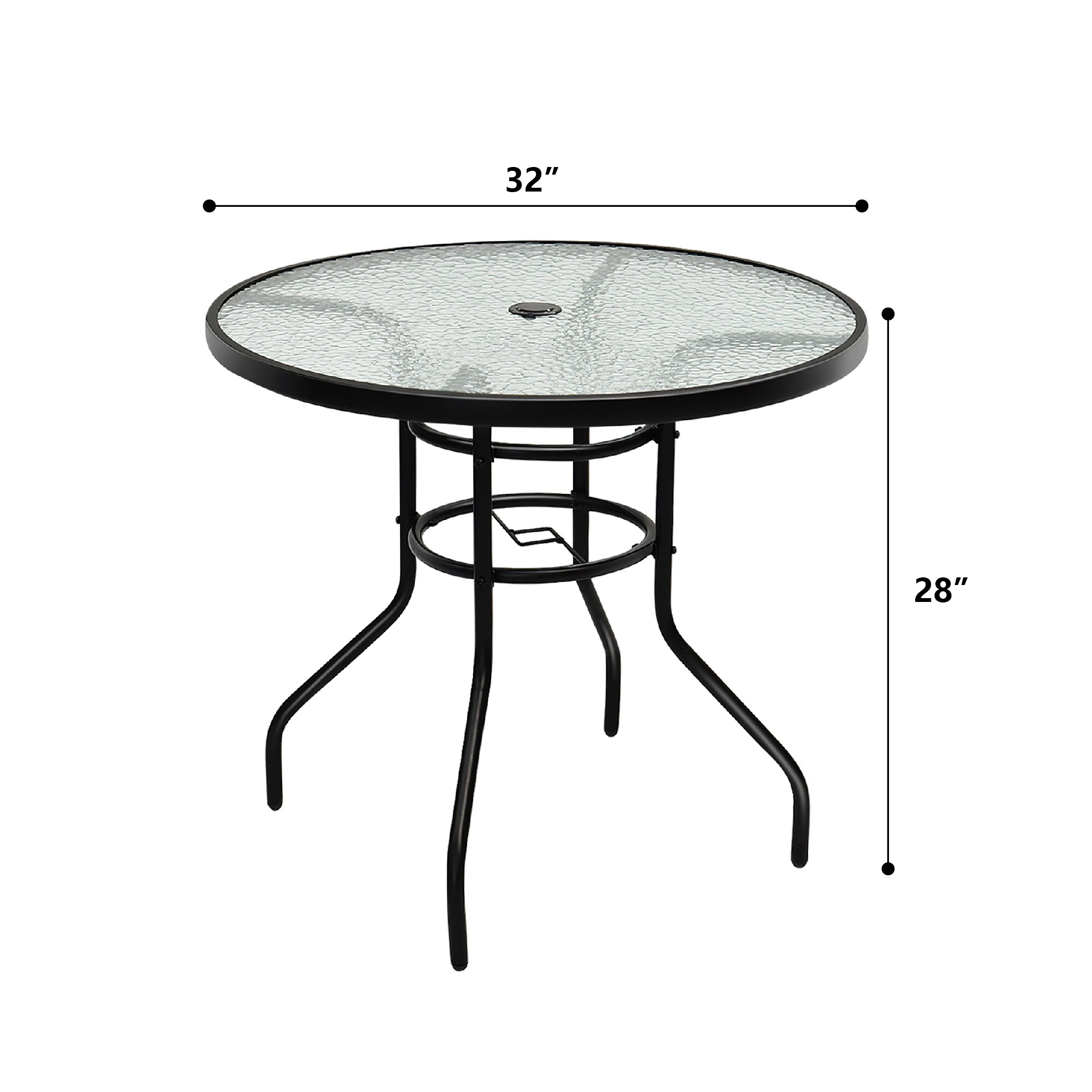 WELLFOR Round Outdoor Dining Table 32in W x 32in L in the Patio Tables department at