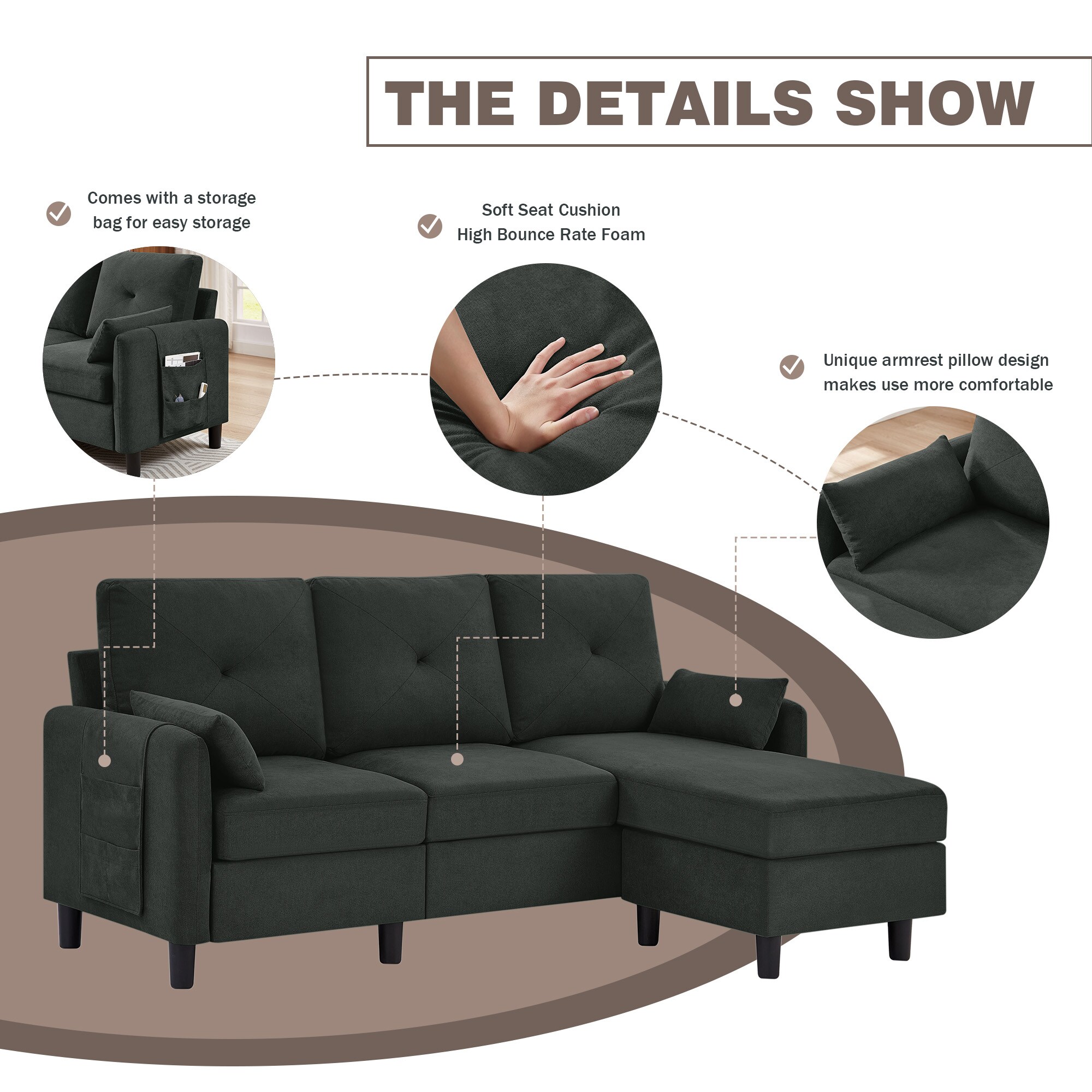 Jarenie YMX23BK Sofas-Loveseats - View #5