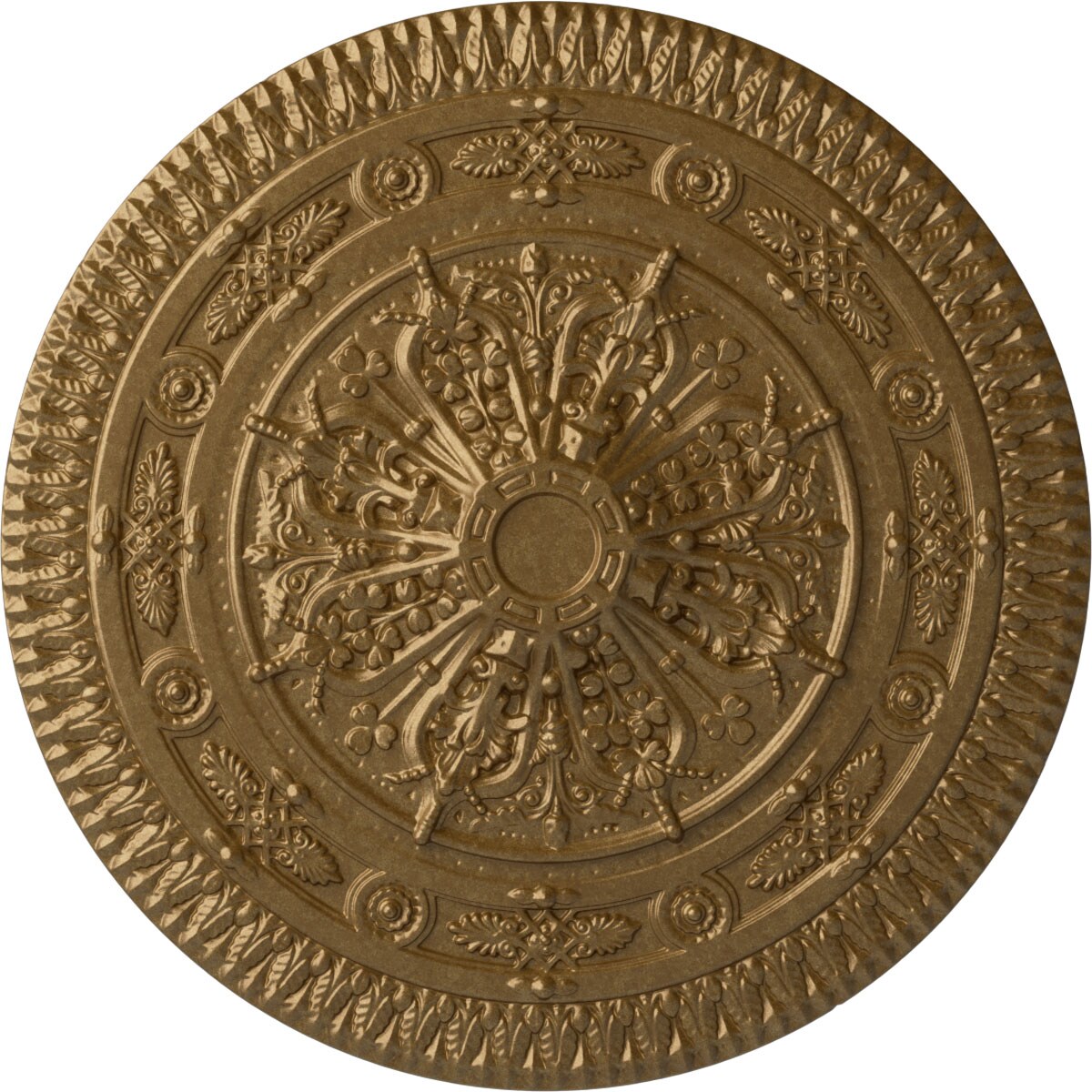 Ekena Millwork CM37NAPAS Naple 37.5-in W x 37.5-in L Painted Pale Gold Polyurethane Whole Ceiling Medallion
