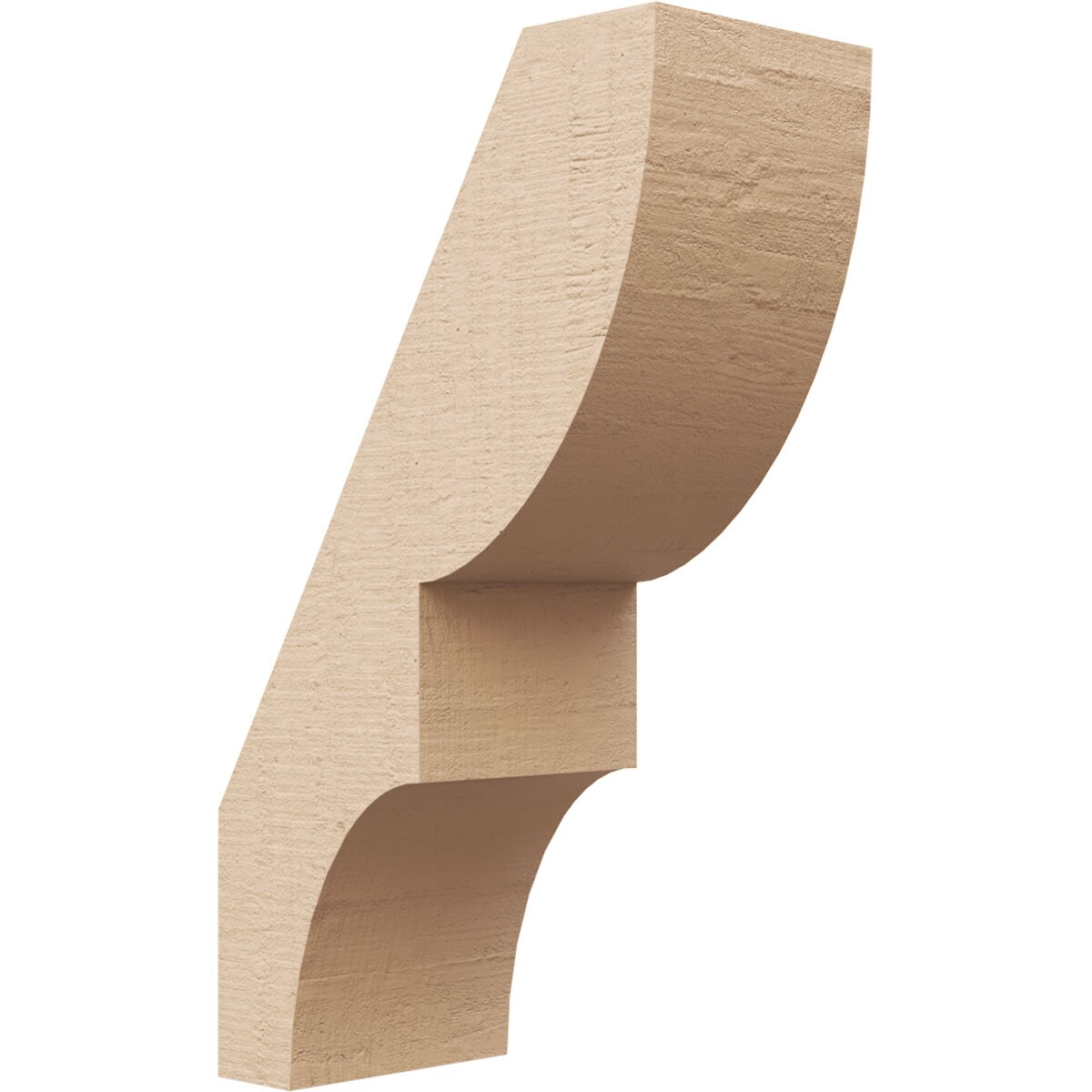 Ekena Millwork BRCUR03X06X10RIDRCPR 3-in x 10-in x 6-in Primed Urethane Ridgewood Rough Cedar TimberThane Knee Brace