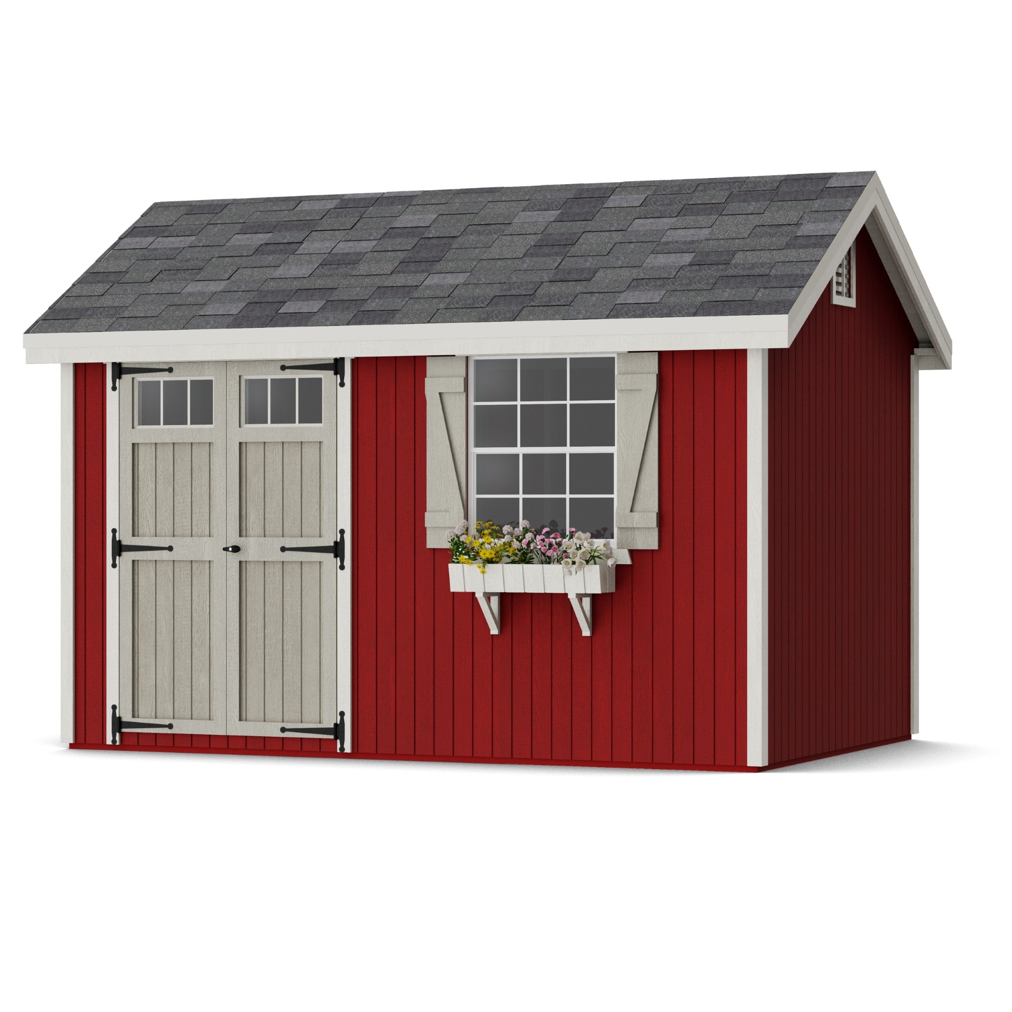 Little Cottage Co 8X12 PCGS-PC-FK Colonial Pinehurst 8-ft x 12-ft Gable Style Wood Outdoor Storage Shed with 1 Windows 2 Doors