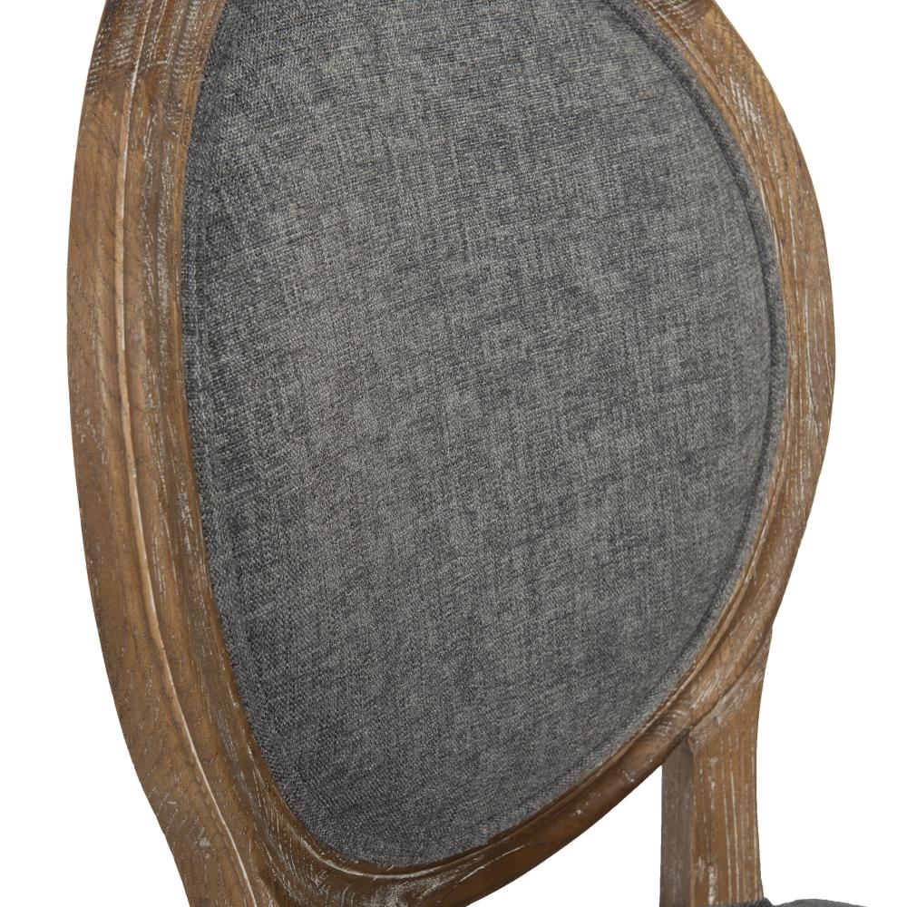 Dark Natural Brown Upholstered Oval Back Side Chair Set