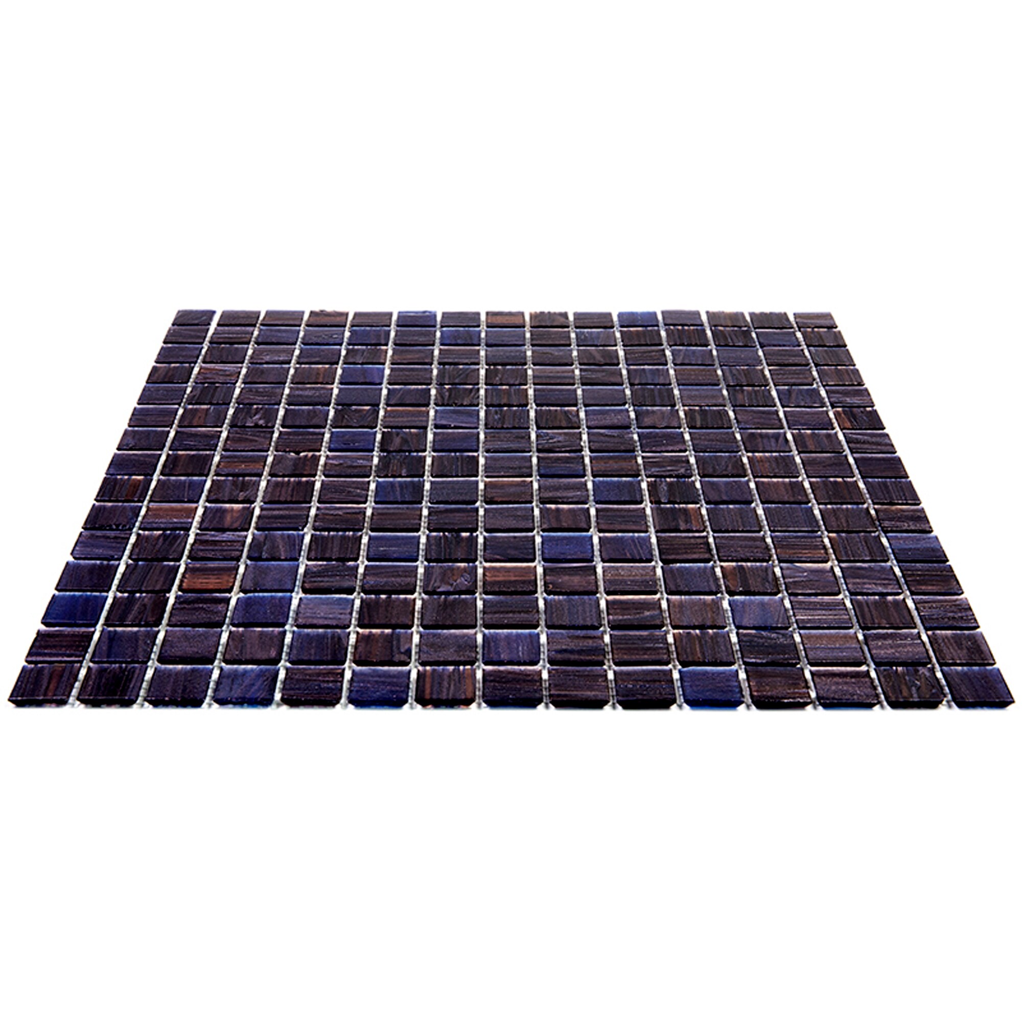 Celestial Deep Indigo Blue Iridescent Glass Mosaic Tile
