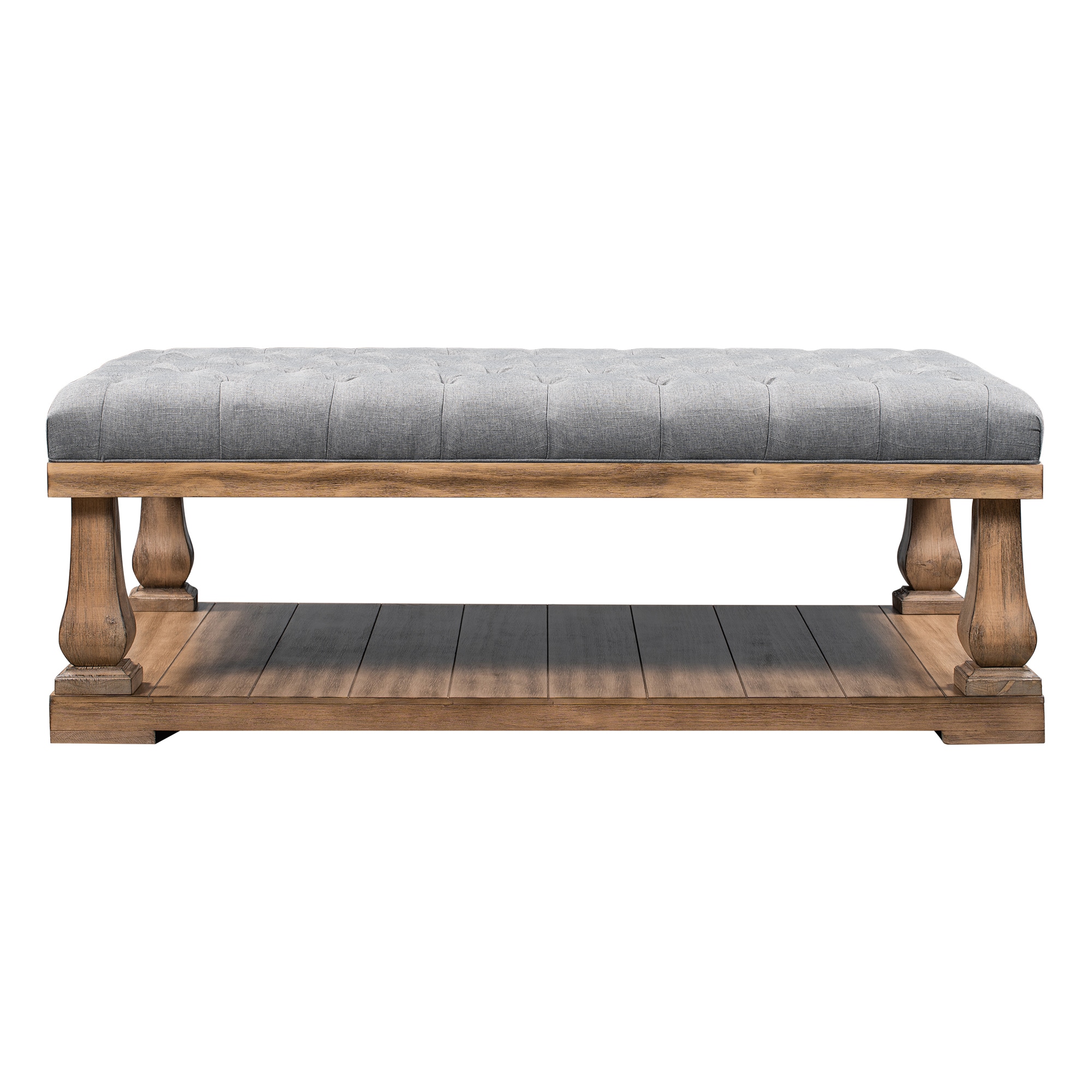 CASAINC BH-501AAE Modern Gray Storage Bench with Storage 55.1-in x 35.8-in x 19.7-in