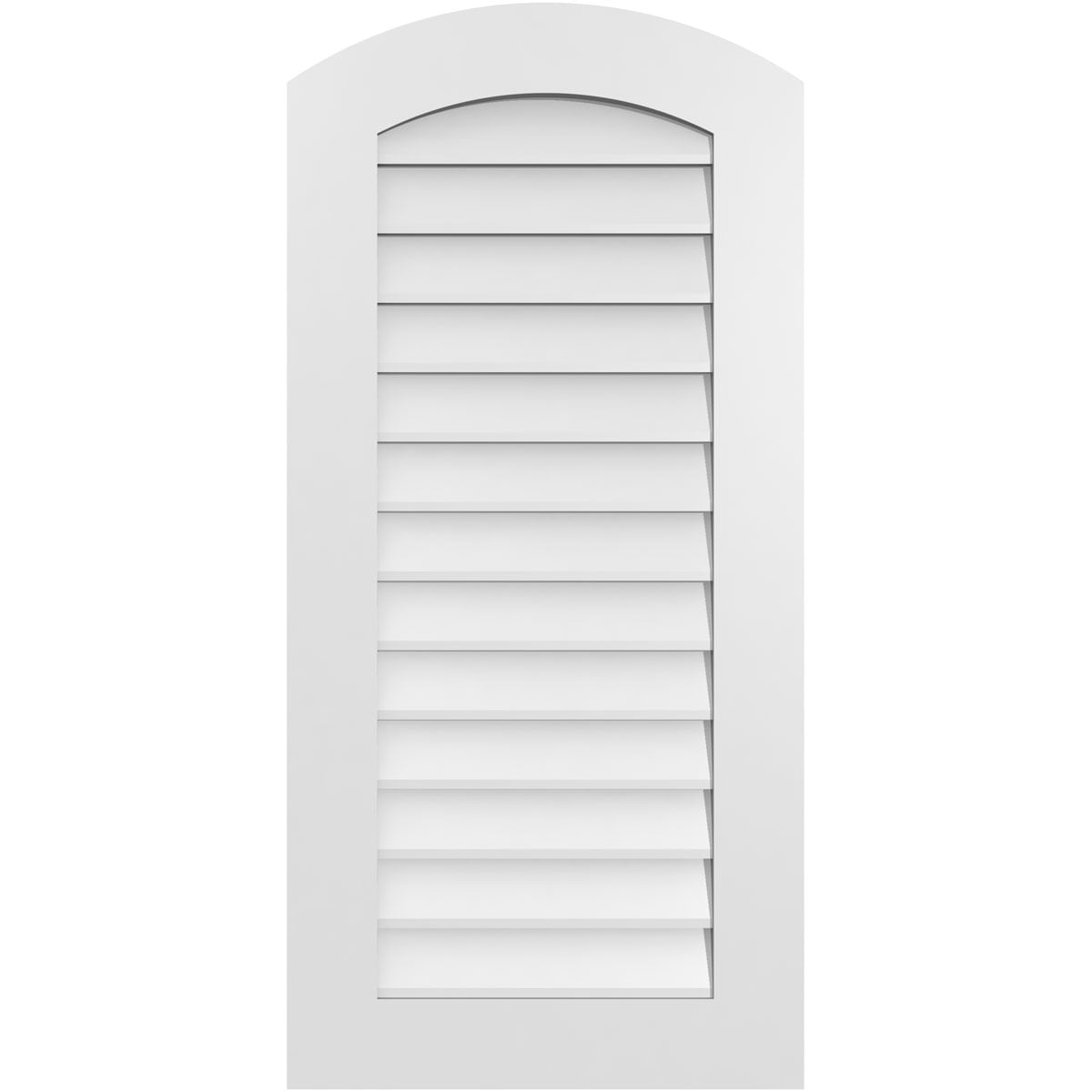 Ekena Millwork GVPAR20X4201SN 20-Inches x 42-Inches Off-white Round top PVC Gable Louver Vent