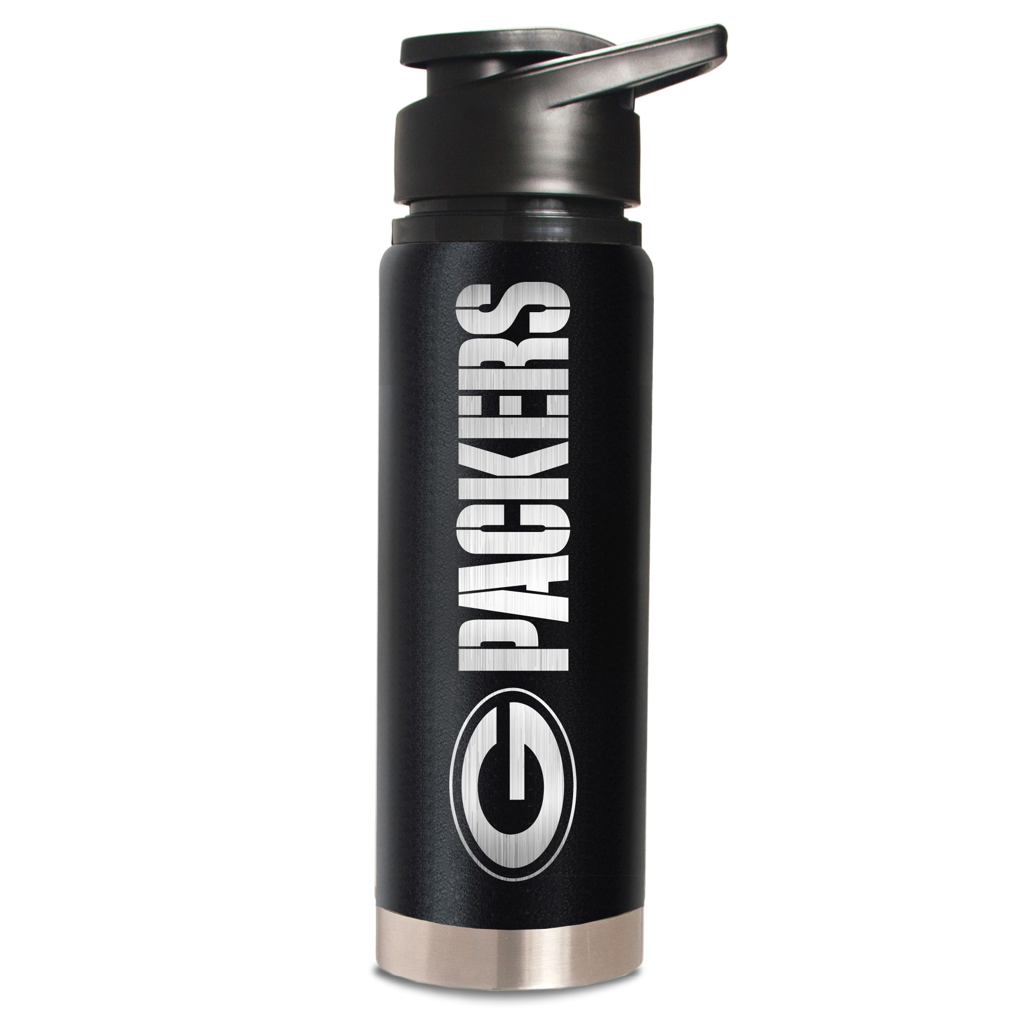 GREAT AMERICAN Green Bay Packers Stainless Steel Black Bottle/Can