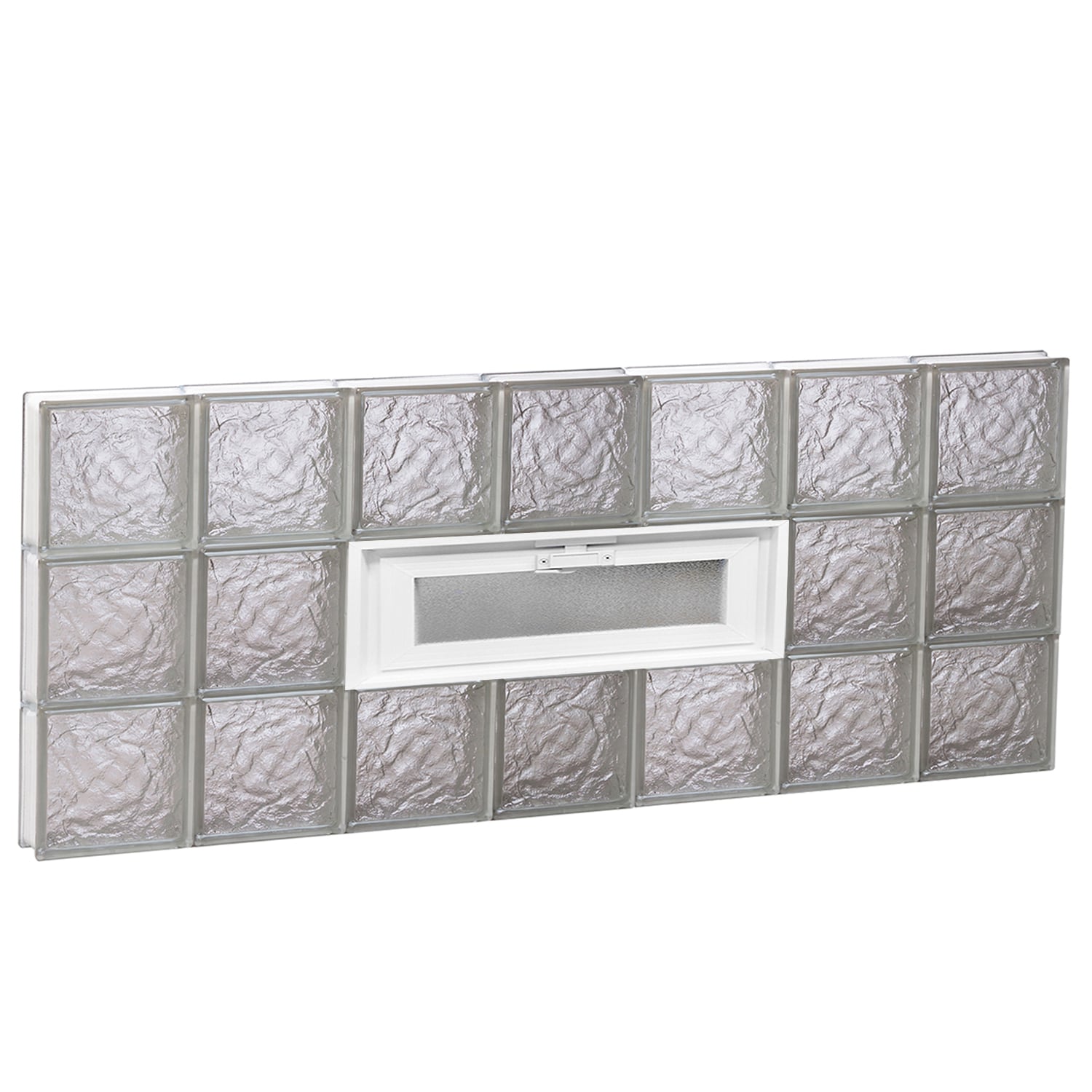 REDI2SET V4218IS Ice Glass 40-1/4-in x 17-1/4-in Frameless Replacement Vented Glass Block Window