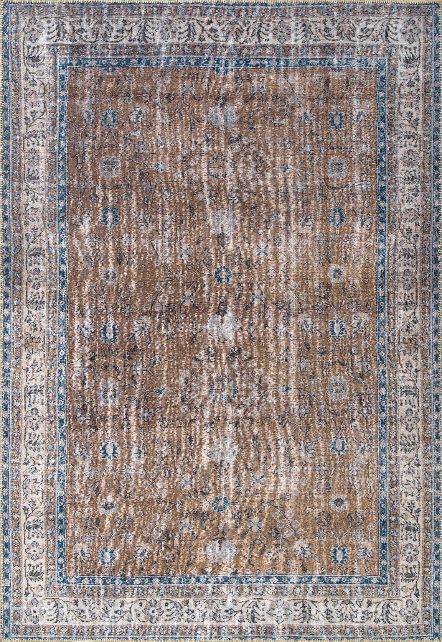 nuLOOM NHKV07A-8010 8 x 10 (ft) Loomed Polyester Olive Rectangular Indoor Floral/Botanical Vintage Area rug